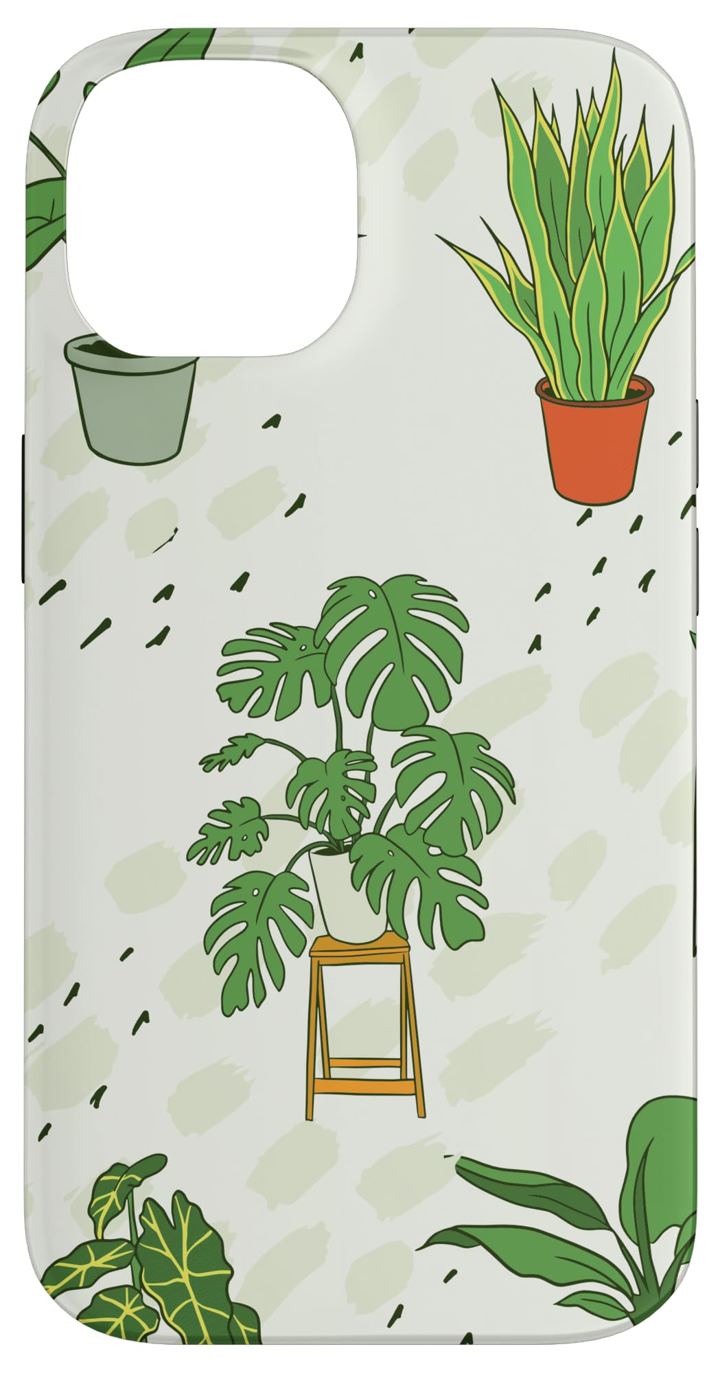 Monstera plant Houseplant Illustrations | Boho Nature Leaf Case for iPhone 15