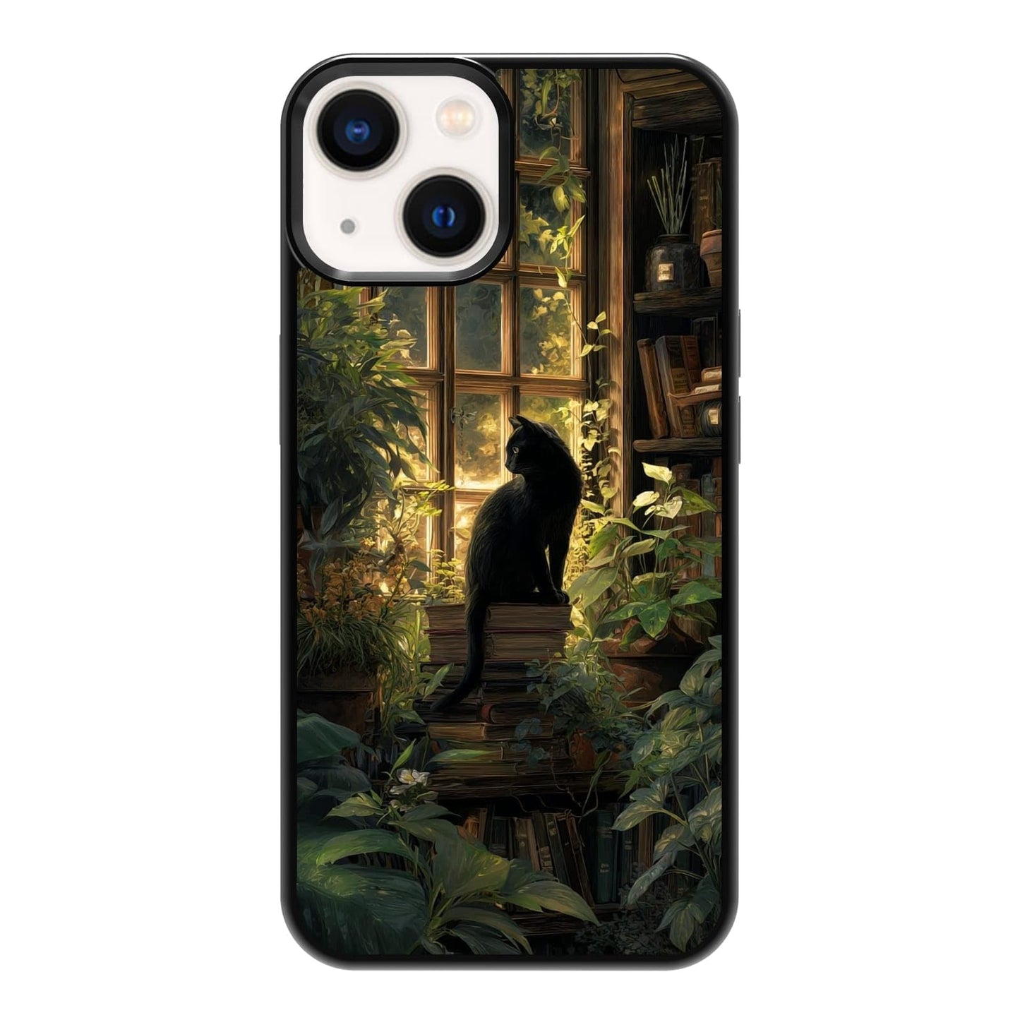 Nature Stained Glass Green Forest Tree Sunlight Phone Case, Shockproof Protective Cover for iPhone 11 12 13 14 15 16 17 Pro Max Plus Mini XR 7 8 SE