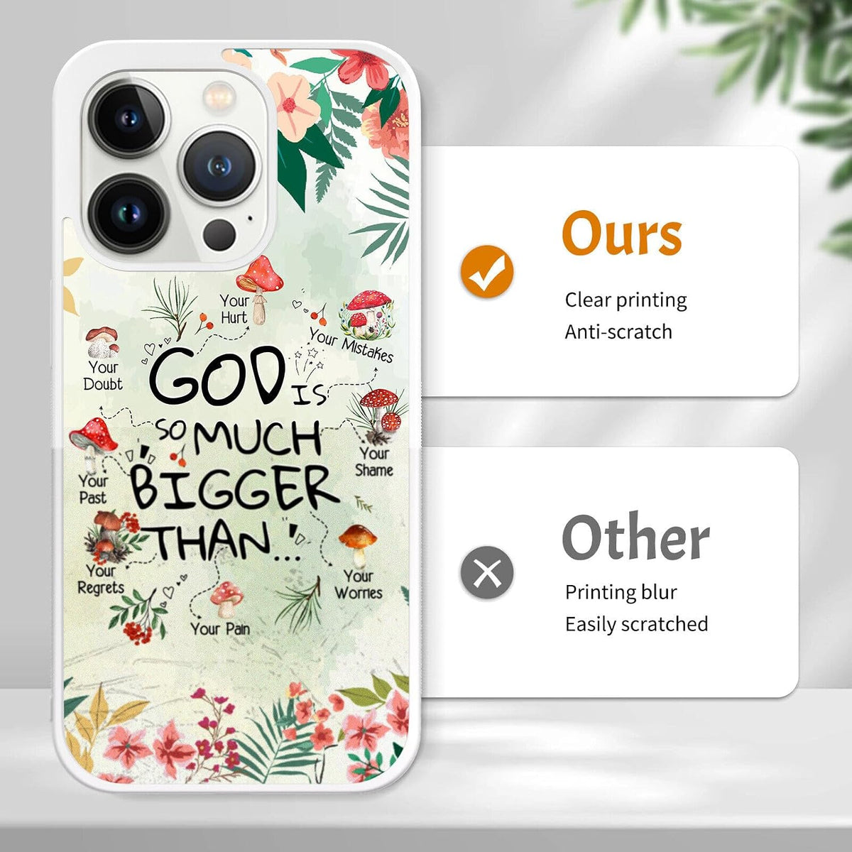 Cute Plant Lover Phone Cases for iPhone 11 12 13 14 15 16 17 Pro Max Plus Mini X 7 8 SE| for Samsung Galaxy A17 A25 A26 A33 A35 A36 | Christian Print Cover Case