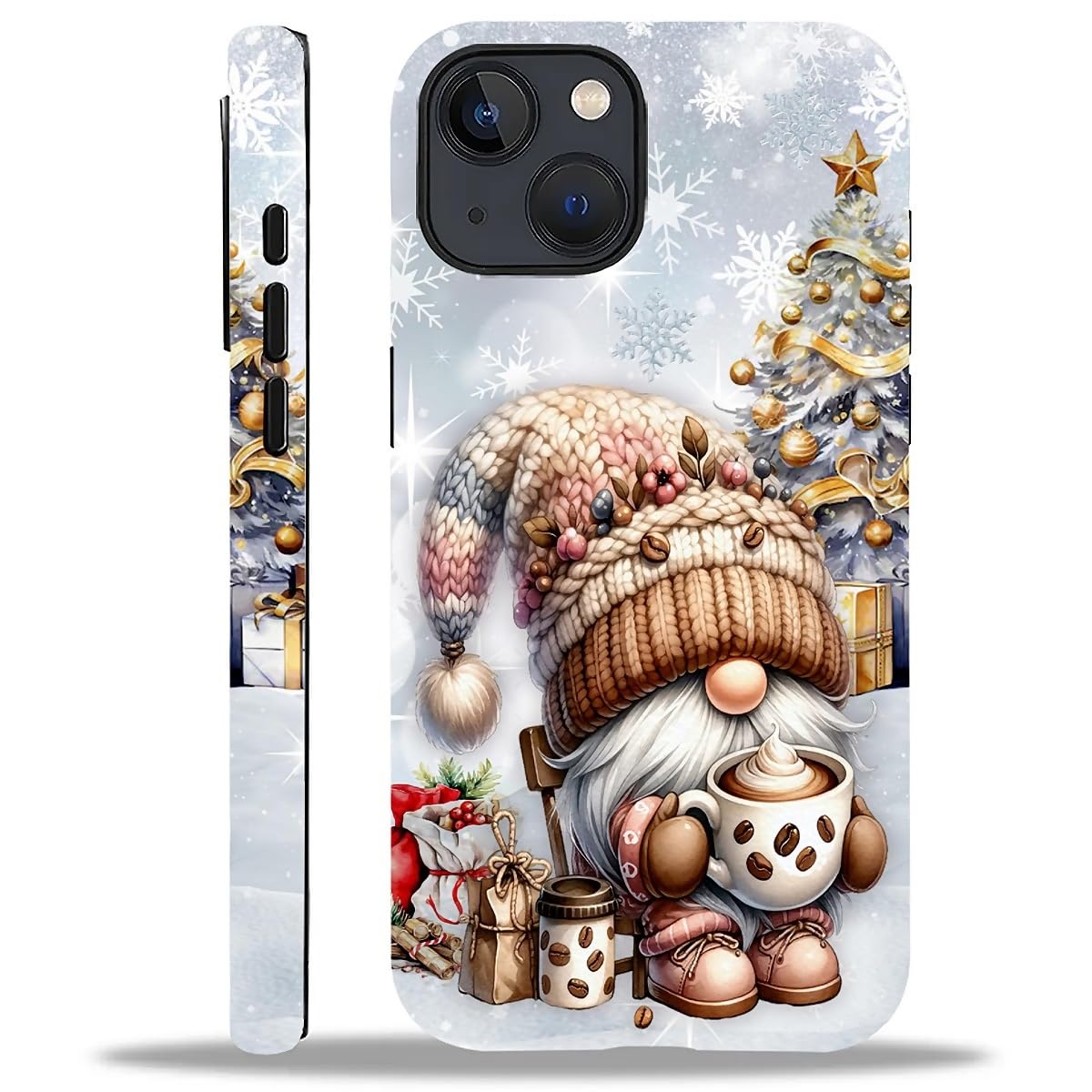 Case Compatible with iPhone 16,Christmas Decorations-Santa Claus Hybrid 2-Layer Hard Shell+Silicone Double Protective Scratch-Resistant Shockproof Case for iPhone 16
