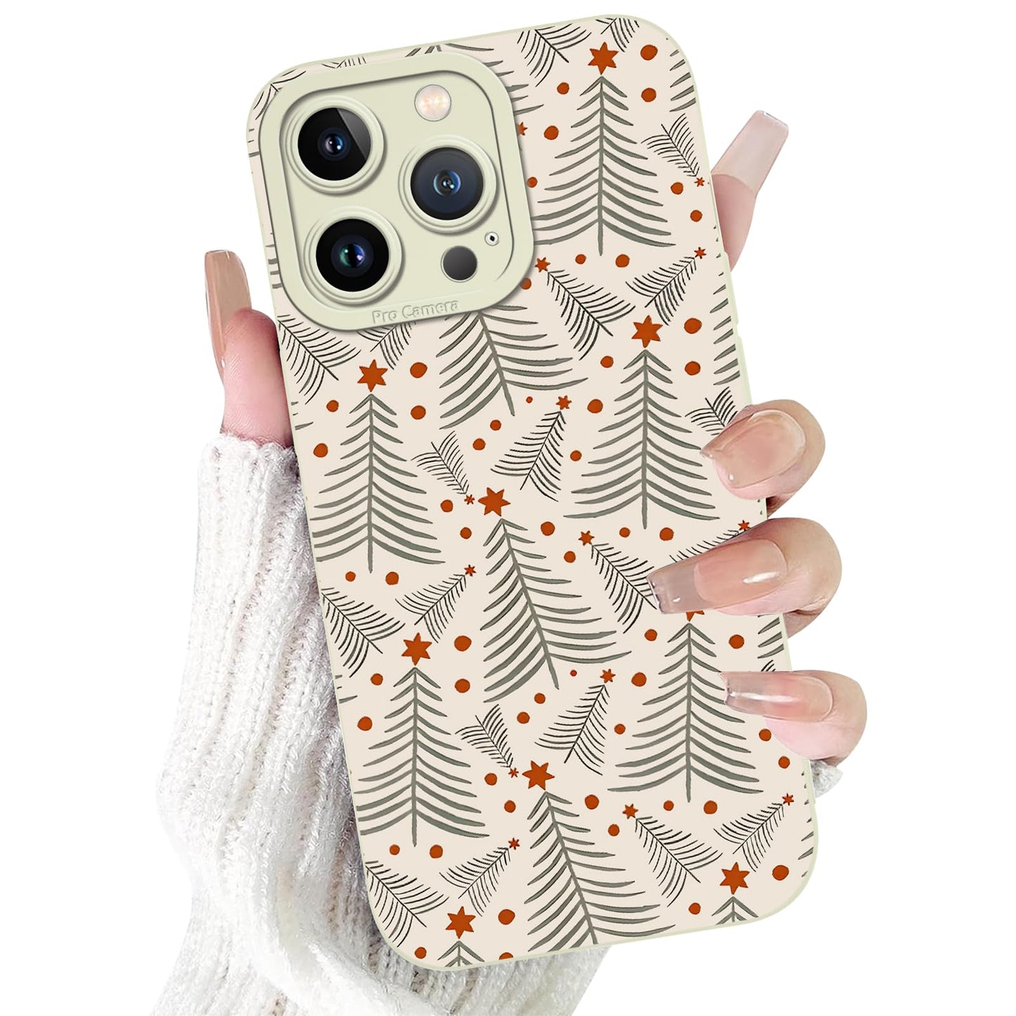Merry Christmas Phone Case for iPhone 16 6.1，Cute Silicone Case with Xmas Tree Snowflakes, Elk Pattern，Soft Protective Shockproof Gifts for Girls Women Men Boys-Red White Snowflake