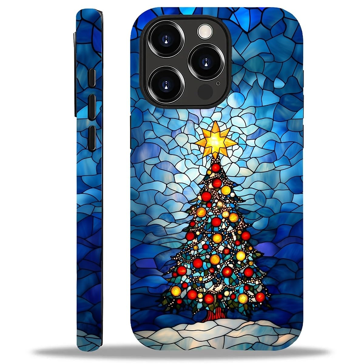 Case Compatible with iPhone 16,Christmas Decorations-Santa Claus Hybrid 2-Layer Hard Shell+Silicone Double Protective Scratch-Resistant Shockproof Case for iPhone 16
