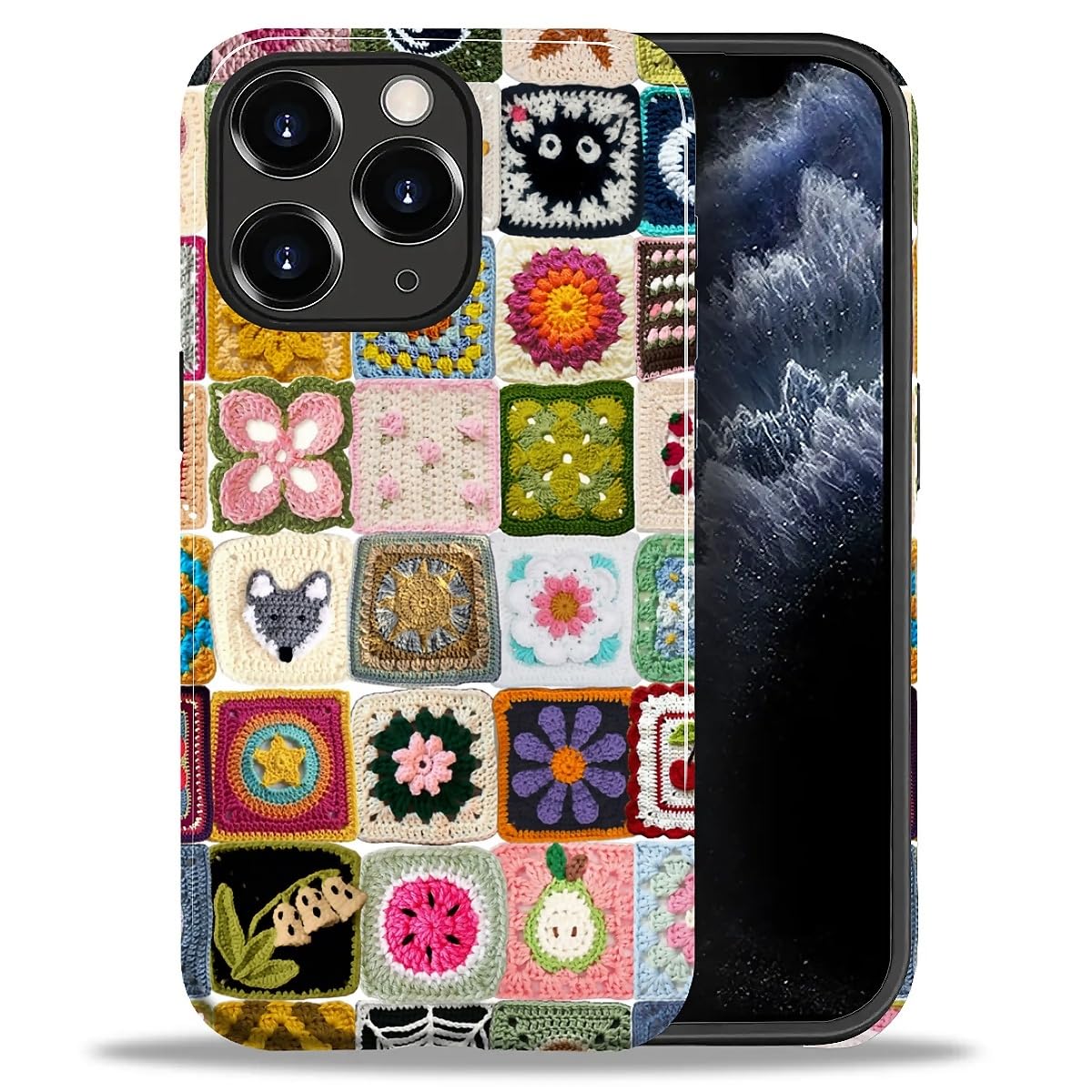 DAIZAG Case for iPhone 13 iPhone 14, Christmas Coffee Snowflake Cane Full-Body Design Hybrid Dual Protection Soft TPU + Hard PC, Shockproof Scratch-Resistant Protective Cover Phone Case for Men Women