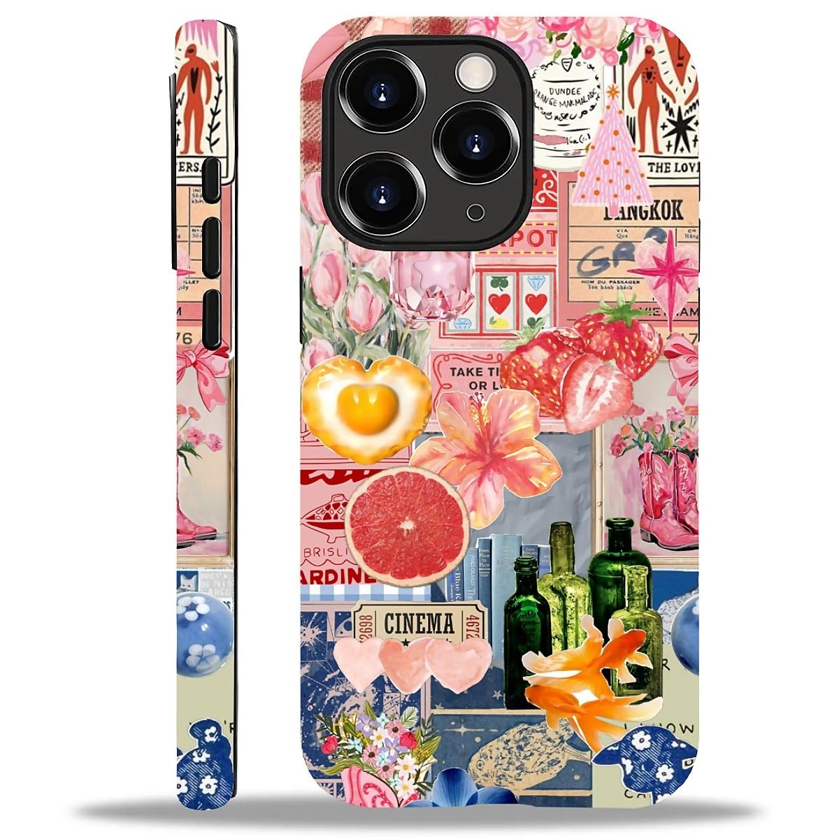 Case for iPhone 16 Pro Max,Aesthetic Frog Pond Splice Exquisitely Pattern Double Protective Phone Cover Cases Soft Silicone for iPhone 16 Pro Max