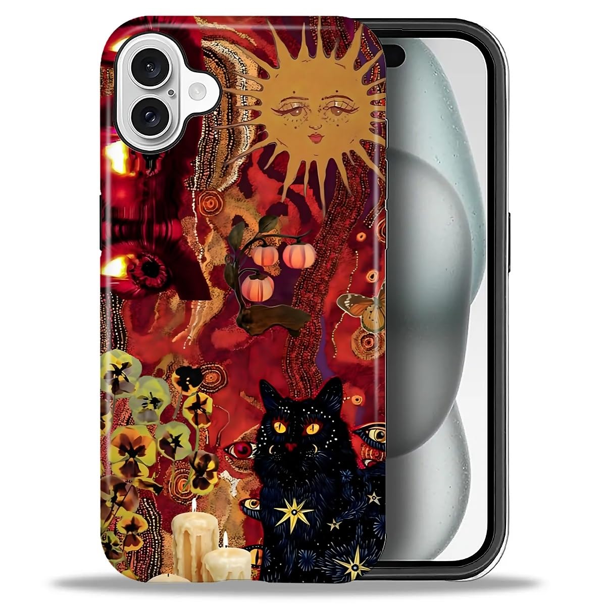 for iPhone 17 Pro Max Case,Hybrid 2-Layer Hard Shell + Silicone Protective Case -Resistant Shockproof- Ally's Dog's Cute College Summer Flower Collage