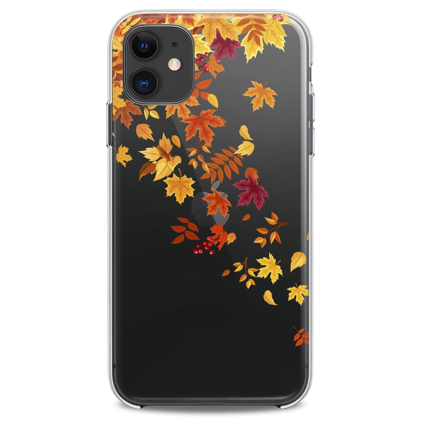 TPU Case Compatible with iPhone 16e 15 14 13 12 11 Pro Max Plus Mini Xs Xr X 8 7 6 5 SE Red Forest White Plants Teen Slim Nature Cute Girls Print Trees Design Clear Flexible Silicone Colorful