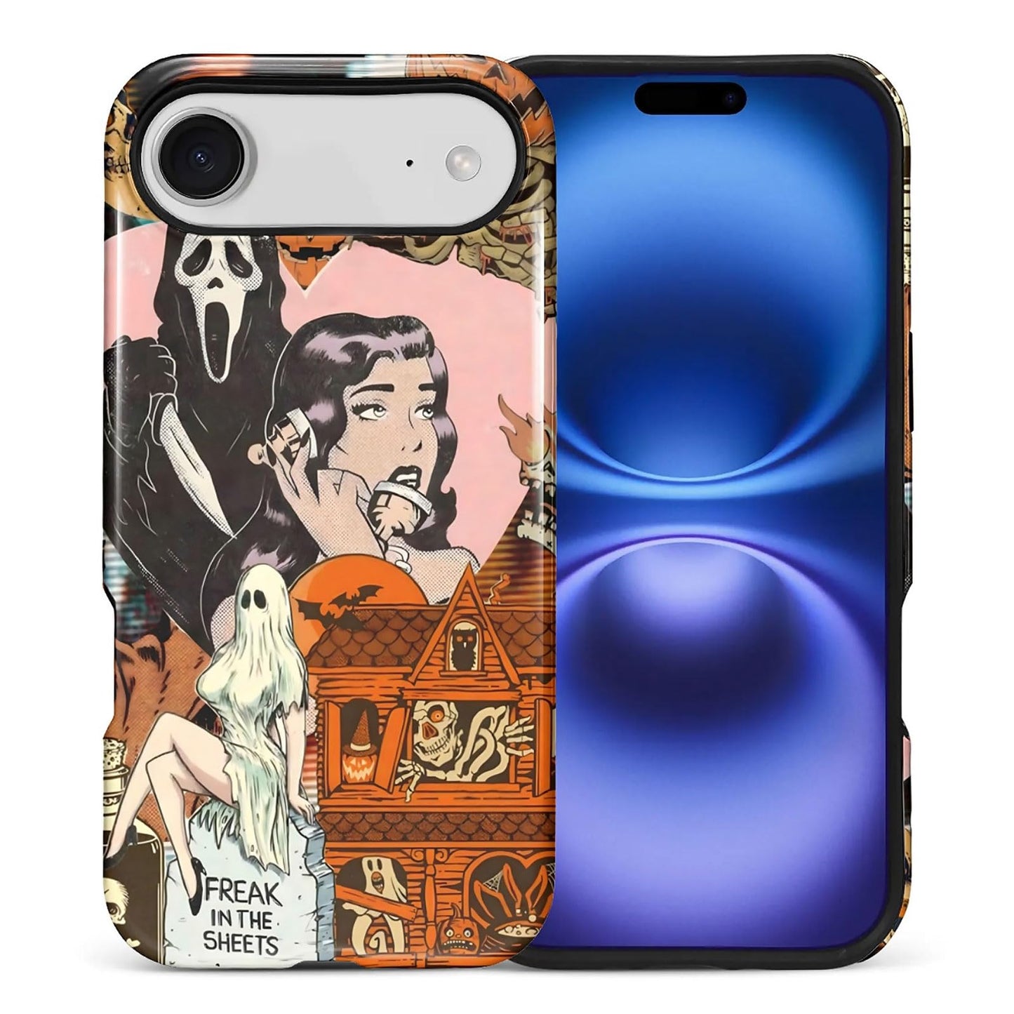 for iPhone 17 Pro Max Case,Hybrid 2-Layer Hard Shell + Silicone Protective Case -Resistant Shockproof- Ally's Dog's Cute College Summer Flower Collage