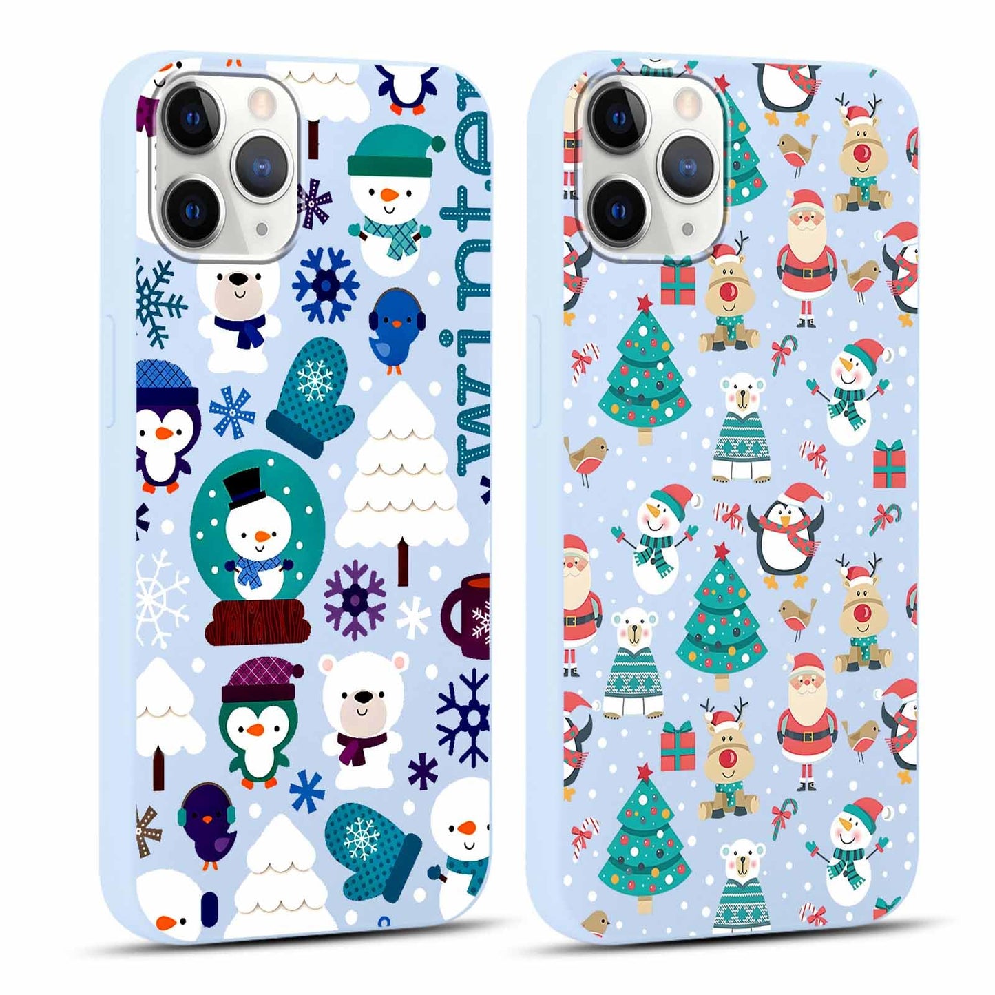2 Pack Merry Christmas Phone Case for iPhone 16 6.1", Cute Xmas Christmas Tree Pattern Case with Candy Design Christmas Decorations Gifts Shockproof Soft Silicone Cover for Girl Women