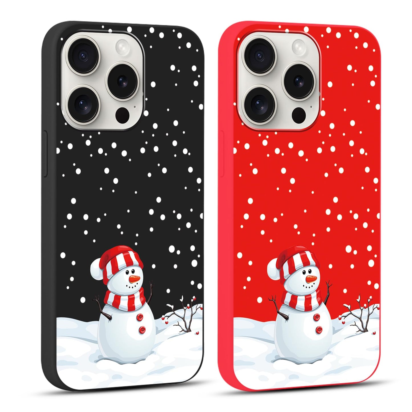2 Pack Christmas Phone Case for iPhone 16 6.1'', Cute Christmas Tree Pattern Gifts Case with Gingerbread Canes Design Soft TPU Anti-Fall Protective Slim Shockproof Cover for Girl Women Men