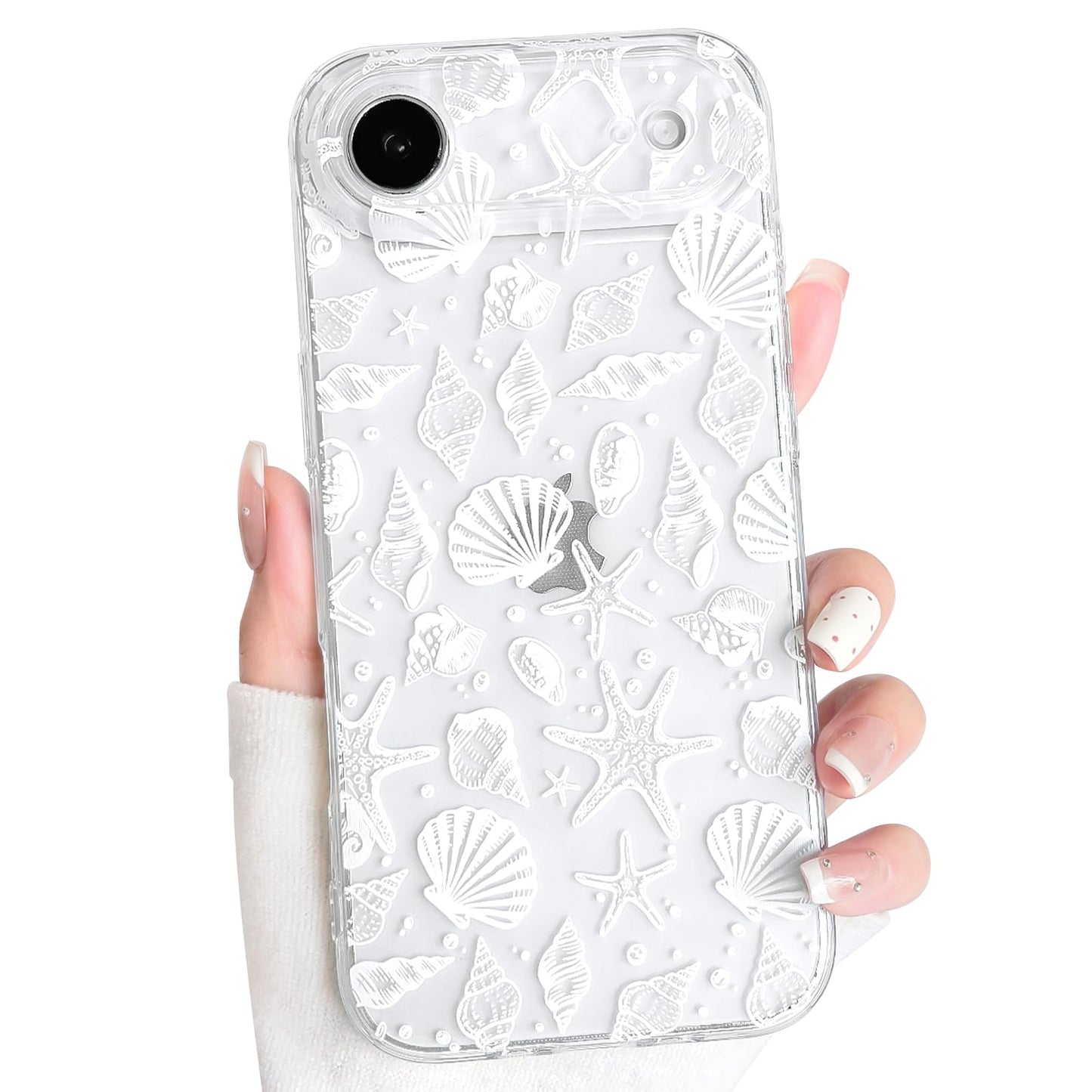 NITITOP Compatible with iPhone 15 Case Clear Sea - White Turtle | Cute, Shell whale ocean animal, For women men girls boys, Slim, Soft TPU, Shockproof