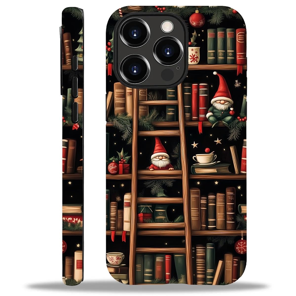 Case Compatible with iPhone 16,Christmas Decorations-Santa Claus Hybrid 2-Layer Hard Shell+Silicone Double Protective Scratch-Resistant Shockproof Case for iPhone 16