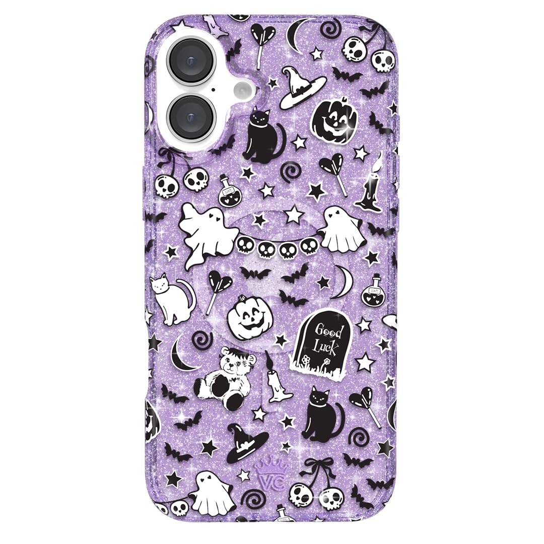 VELVET CAVIAR Christmas Phone Case for iPhone 16 - Compatible with MagSafe [10ft Drop Tested] - Holiday Peppermint Glitter Winter Theme
