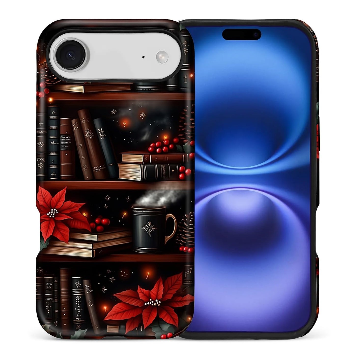 Case for iPhone 17,Drop Protection Hybrid 2-Layer Hard Phone Cover-Vintage Christmas Stamps Collage