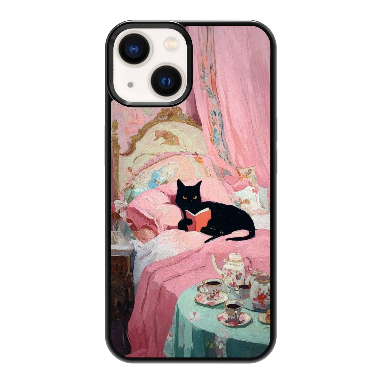 Plant Lover Black Cat Houseplants Indoor Garden Aesthetic Phone Case, Shockproof Protective Cover for iPhone 11 12 13 14 15 16 17 Pro Max Plus Mini XR 7 8 SE