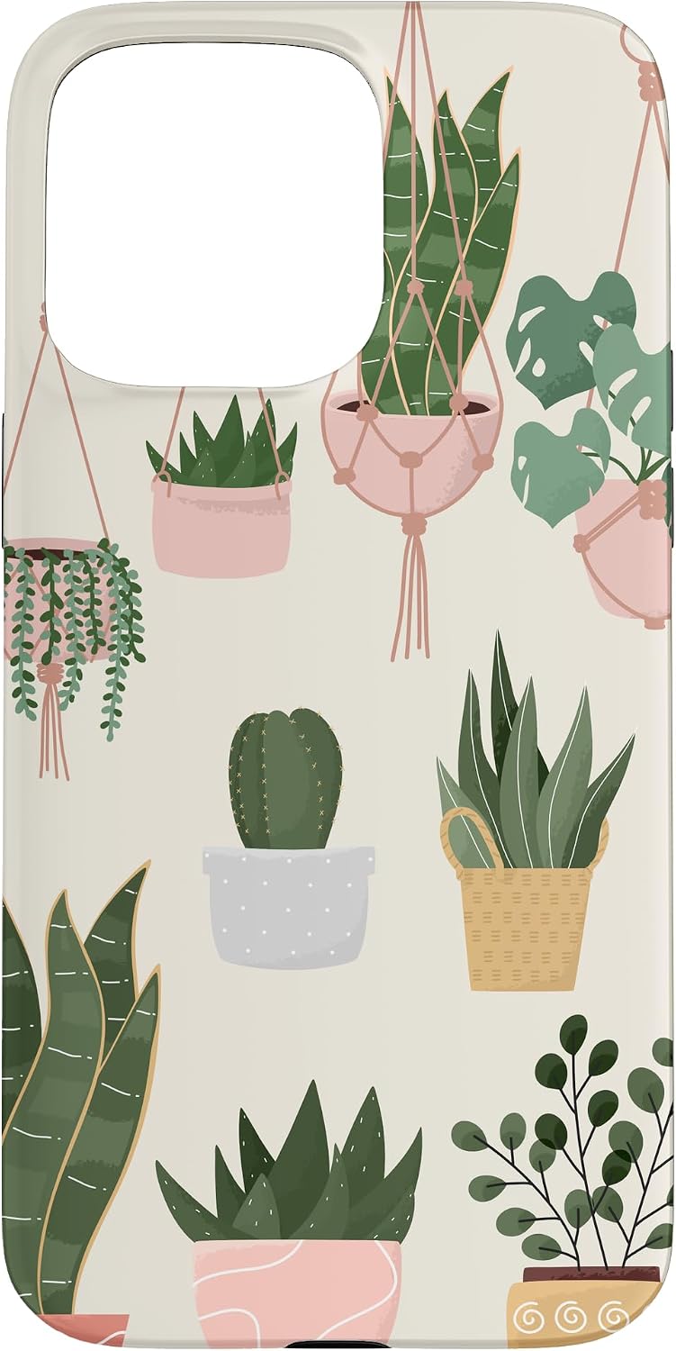 Boho Indoor and Outdoor Plant Illustrations Nature Art Phone Case for iPhone 15 Pro Max