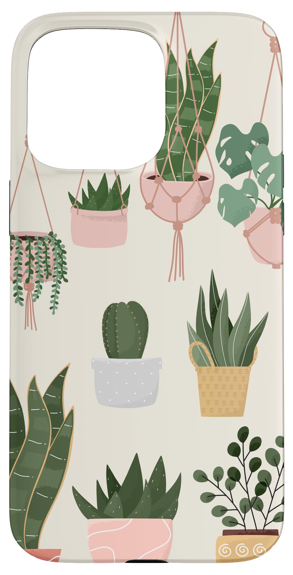 Boho Indoor and Outdoor Plant Illustrations Nature Art Phone Case for iPhone 15 Pro Max