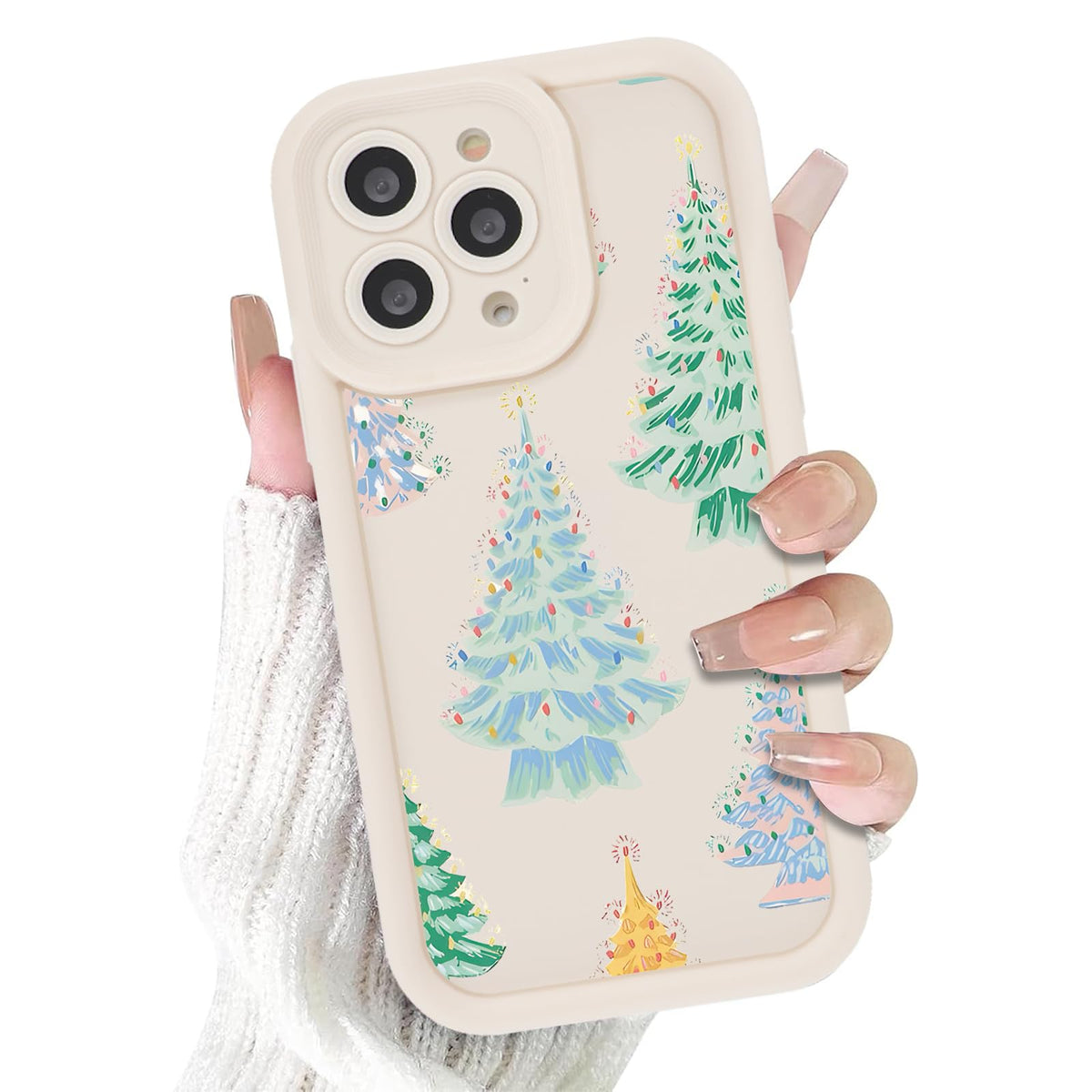 Christmas Phone Case for iPhone 14 6.1", Cute Christmas Tree Gingerbread Man Snowflake Pattern Gifts Case, Pink Aesthetic Protective Shockproof Silicone Cover for Women Girls Men -Pink Snowflakes
