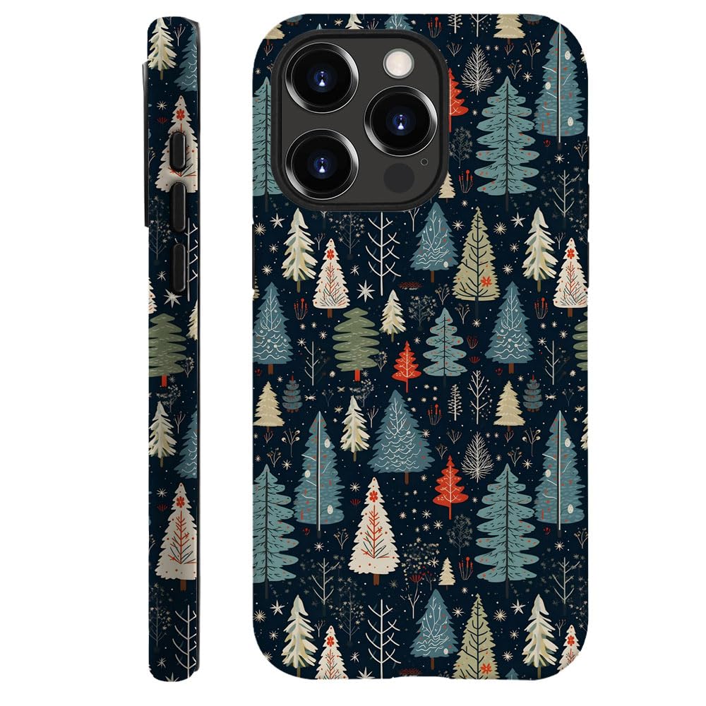Compatible with iPhone 15 Pro,Durable & Shockproof Phone Case Cover Design - Christmas Retro Doodle