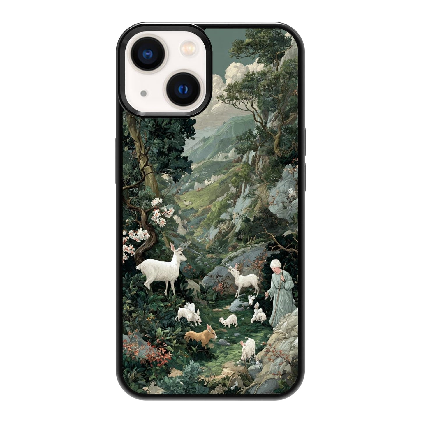 Lush Garden Wildflower Field Green Botanical Nature Aesthetic Phone Case, Shockproof Protective Cover for iPhone 11 12 13 14 15 16 17 Pro Max Plus Mini XR 7 8 SE