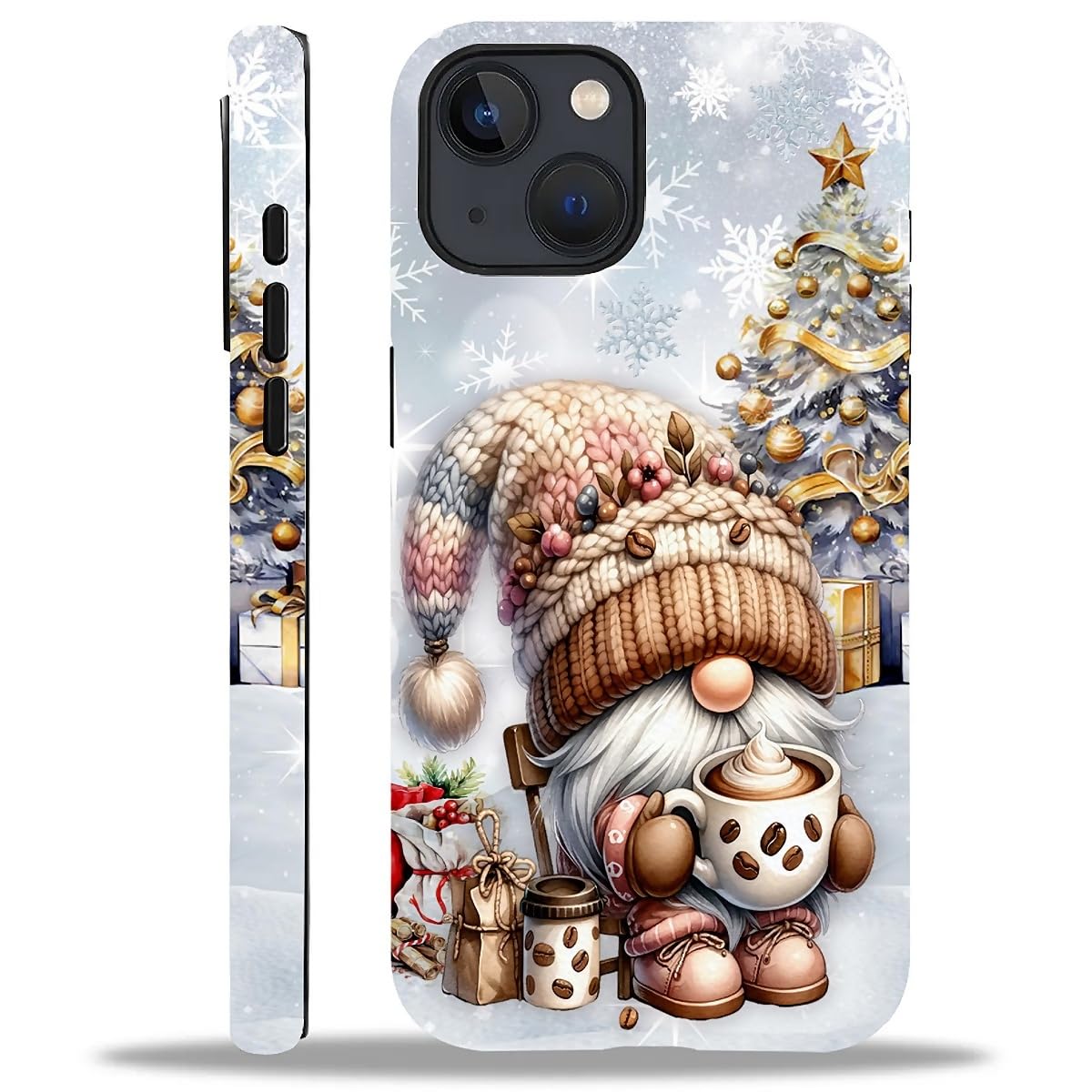 Case Compatible with iPhone 16,Christmas Decorations-Santa Claus Hybrid 2-Layer Hard Shell+Silicone Double Protective Scratch-Resistant Shockproof Case for iPhone 16
