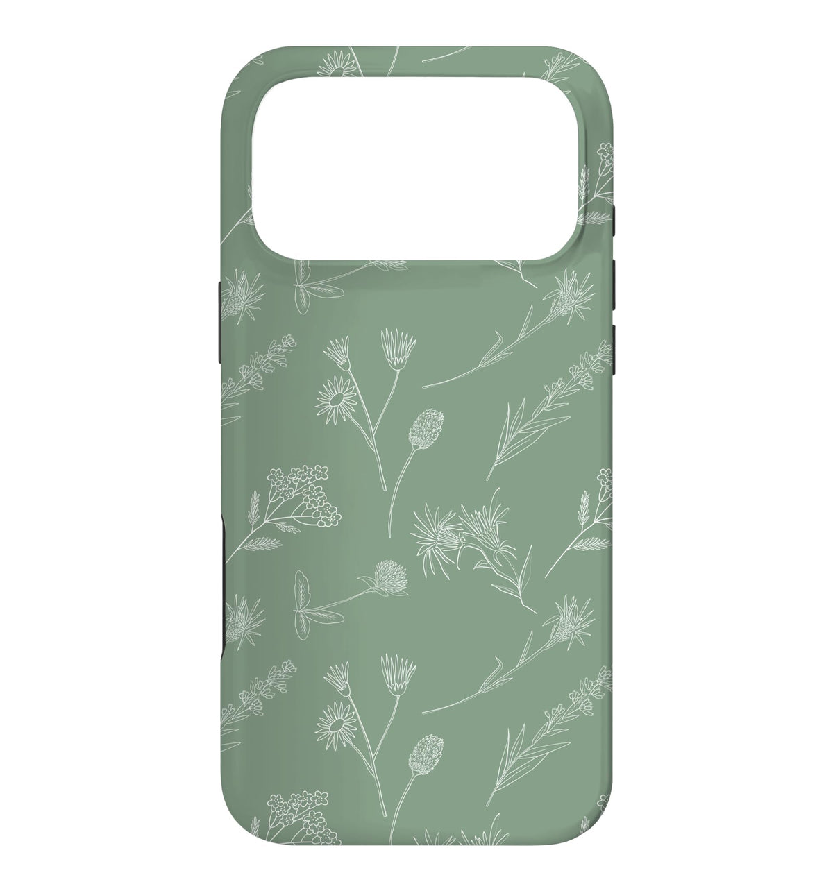 Leaves Botanical Plant Line Art Sage green Wildflower Floral Case for iPhone 16 Pro Max