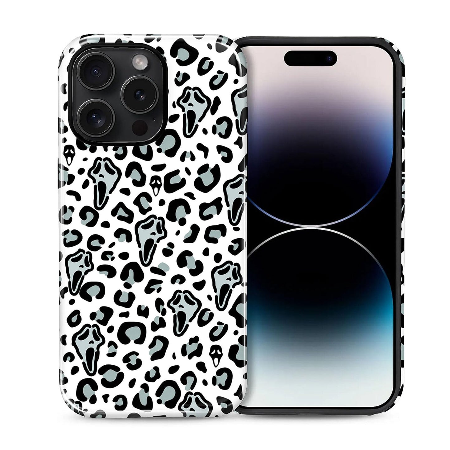 for iPhone 13/14 Case,Hybrid 2-Layer Hard Shell + Silicone Protective Case -Resistant Shockproof- A Naughty Cat with Blue Stripes Eating Fish