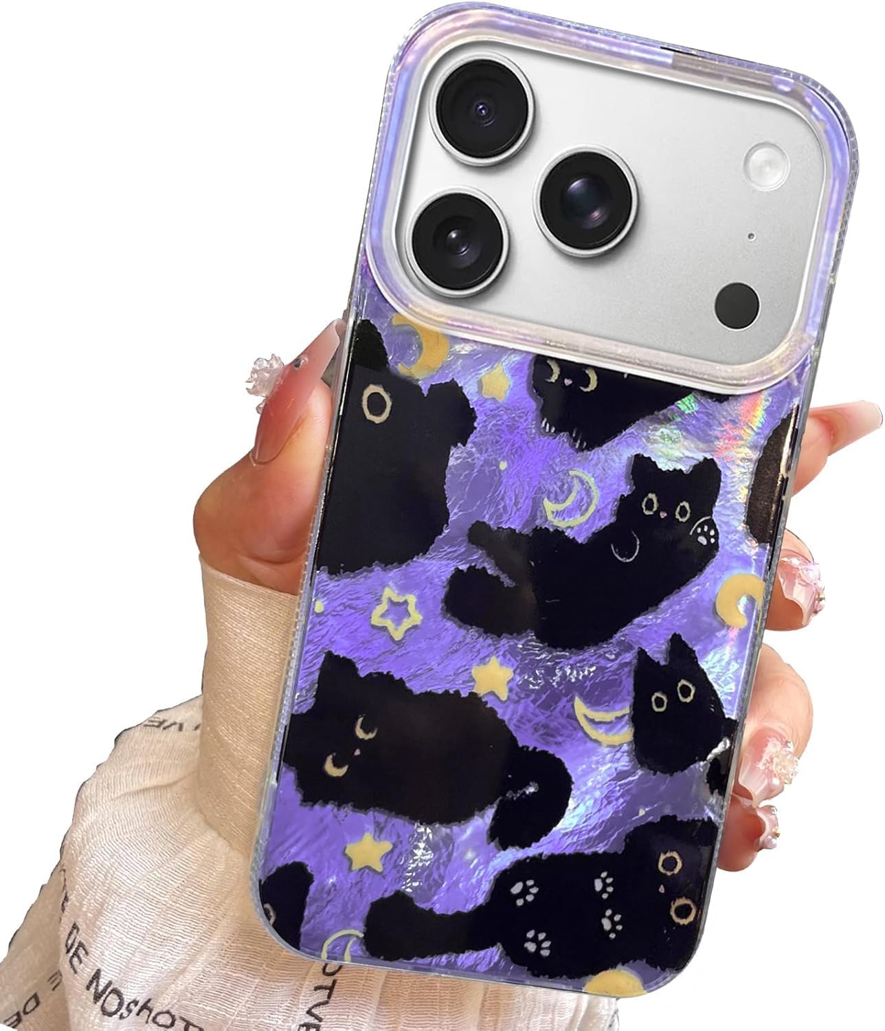 iPhone 13/14 Case, Black Cat Design, Slim Silicone Bumper Case, Wireless Charging Compatible