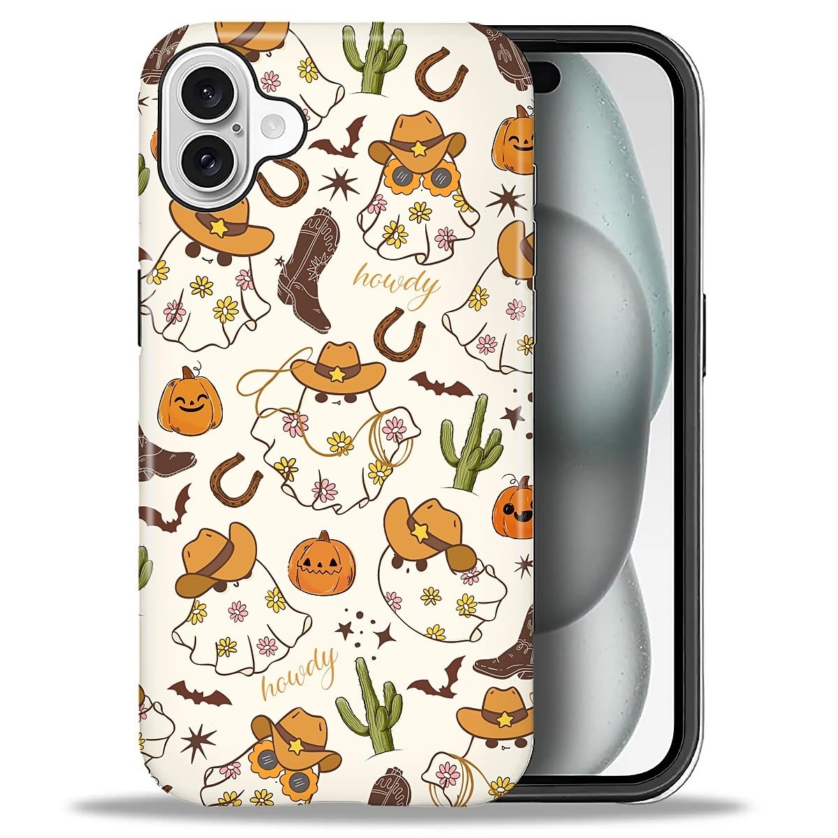 DAIZAG Case for iPhone 13 iPhone 14, Christmas Coffee Snowflake Cane Full-Body Design Hybrid Dual Protection Soft TPU + Hard PC, Shockproof Scratch-Resistant Protective Cover Phone Case for Men Women
