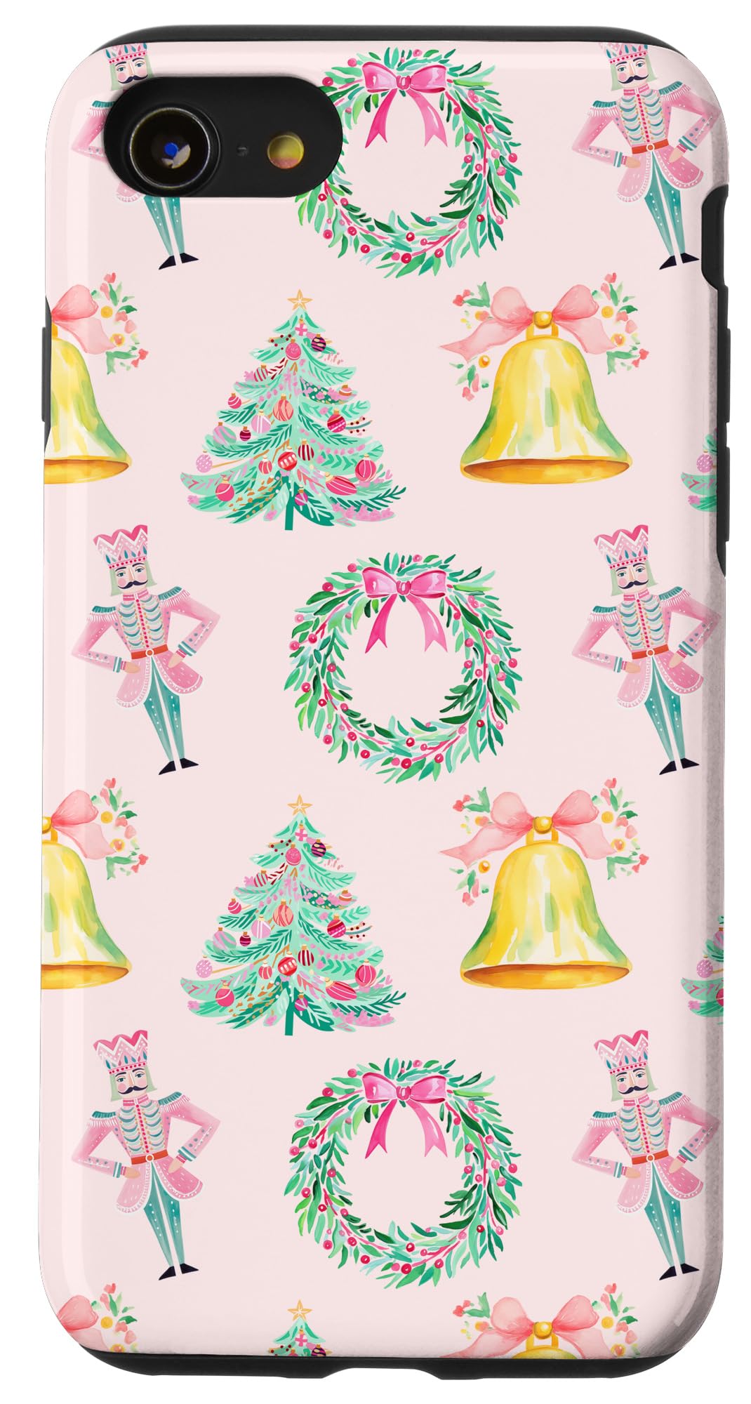 Preppy Pink Christmas Nutcracker Print Case for iPhone 15