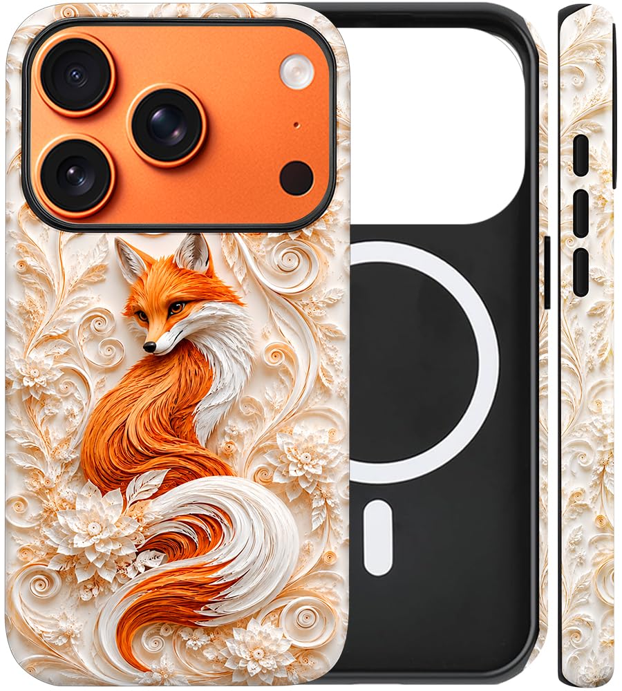 Magnetic for iPhone 13/14 Case Cute Cat Phone Case, Apricot | Shockproof Slim TPU and Hard PC Protective Phone Cover Compatible with MagSafe Designed for Women Girls Gift