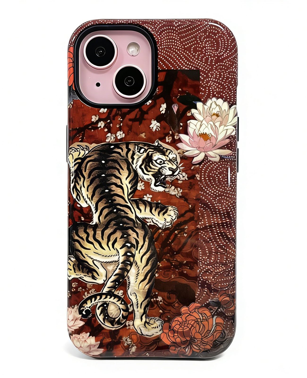 for iPhone 17 Pro Case Cute Retro Chinese-Style Tiger Phone Case Made of Hard PC Material, It Provides Full Protection with A Glossy Finish for Women (Green, iPhone 17 Pro)