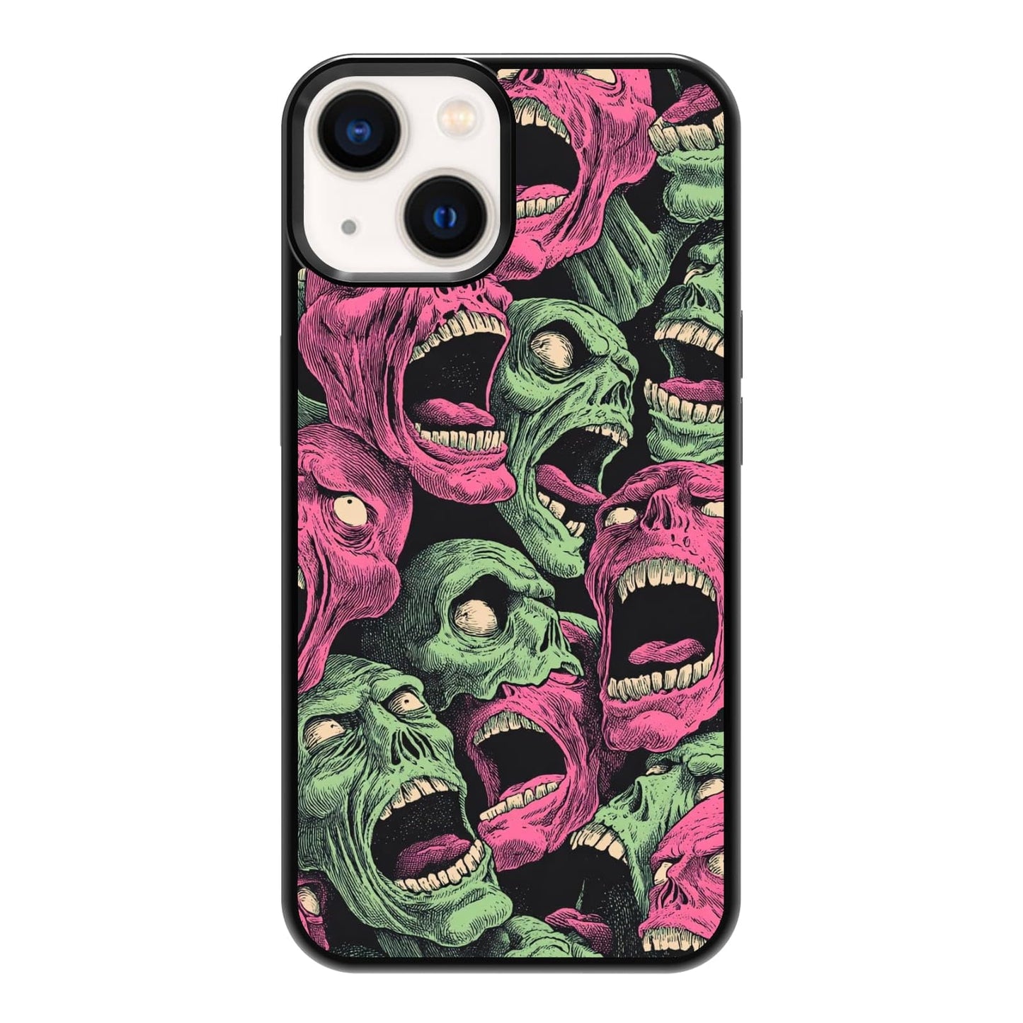 Elegant Forest Green Botanical Leaf and Plant Illustration Phone Case, Shockproof Protective Cover for iPhone 11 12 13 14 15 16 17 Pro Max Plus Mini XR 7 8 SE