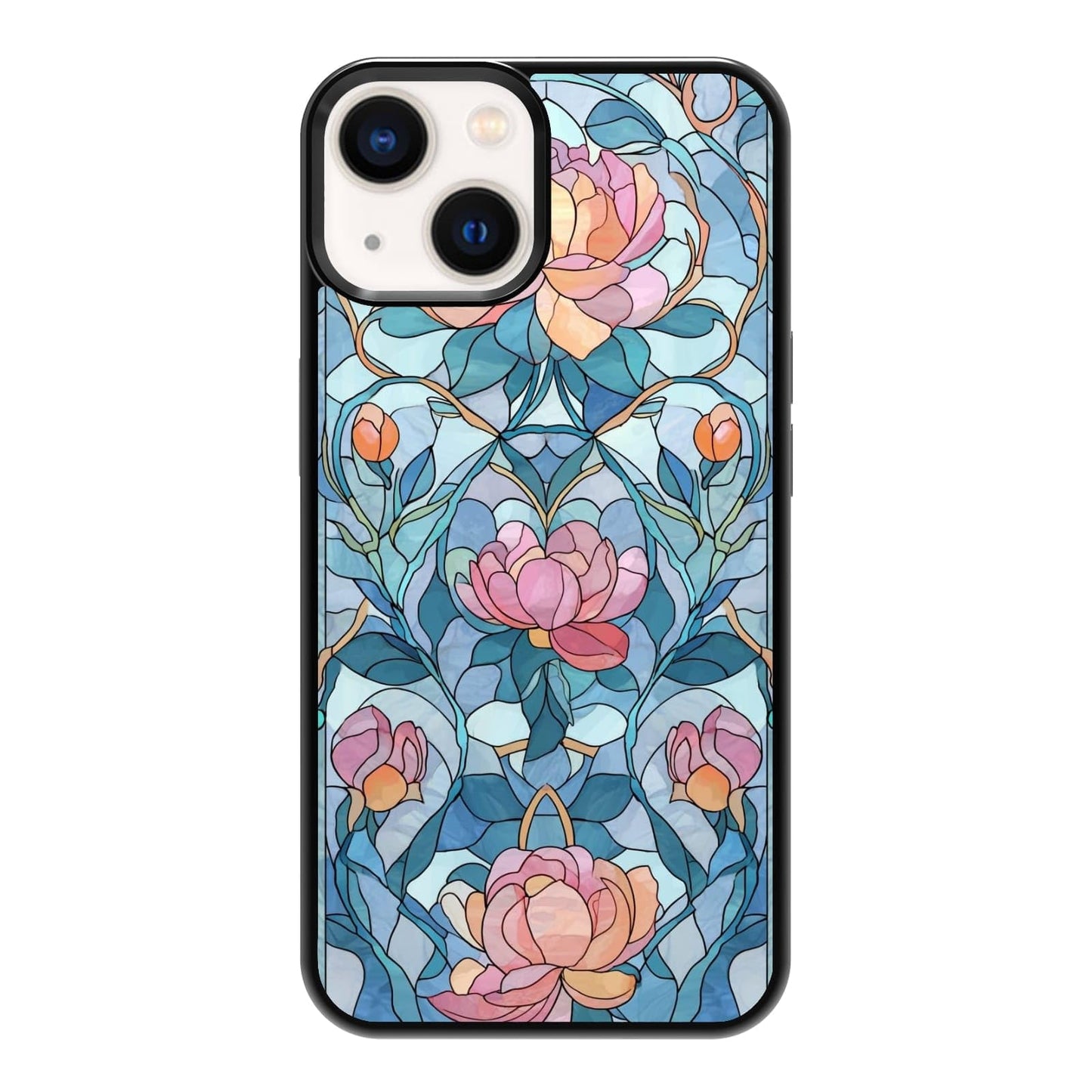 Nature Stained Glass Green Forest Tree Sunlight Phone Case, Shockproof Protective Cover for iPhone 11 12 13 14 15 16 17 Pro Max Plus Mini XR 7 8 SE