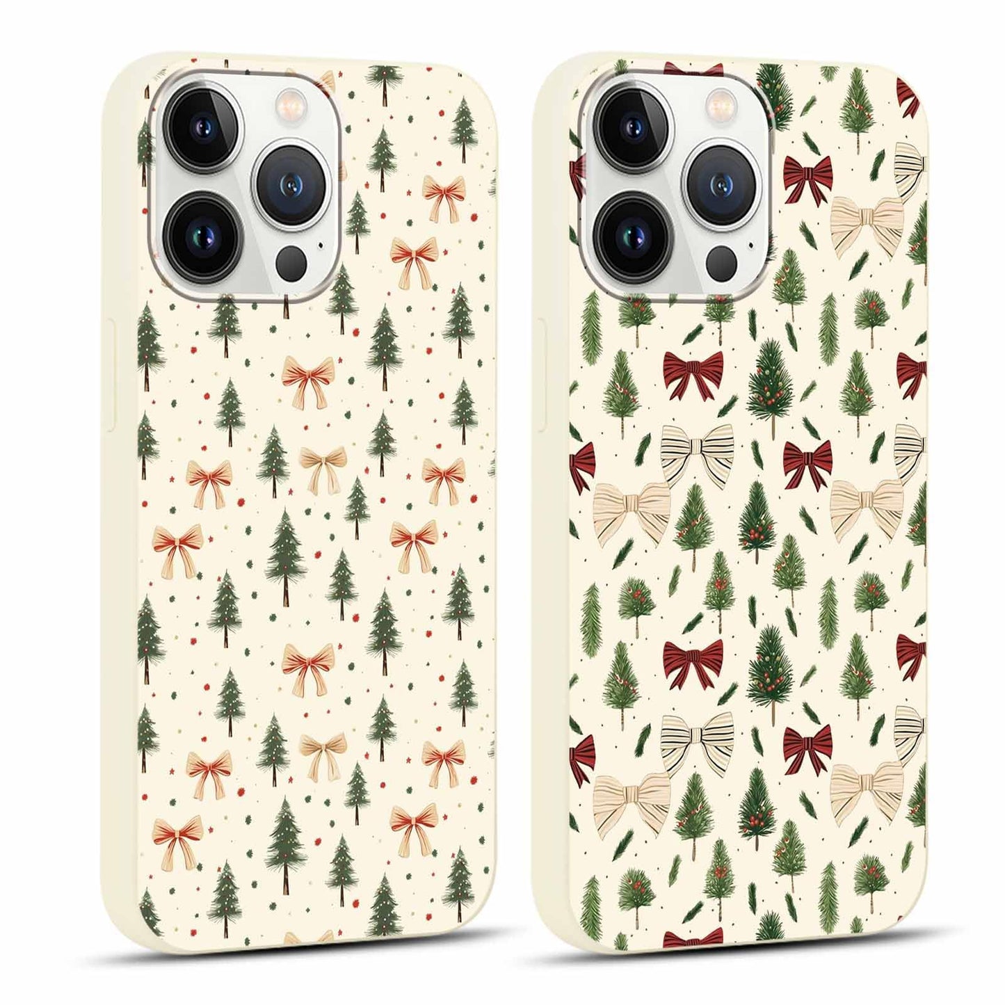 2 Pack Merry Christmas Phone Case for iPhone 16 6.1", Cute Xmas Christmas Tree Pattern Case with Candy Design Christmas Decorations Gifts Shockproof Soft Silicone Cover for Girl Women