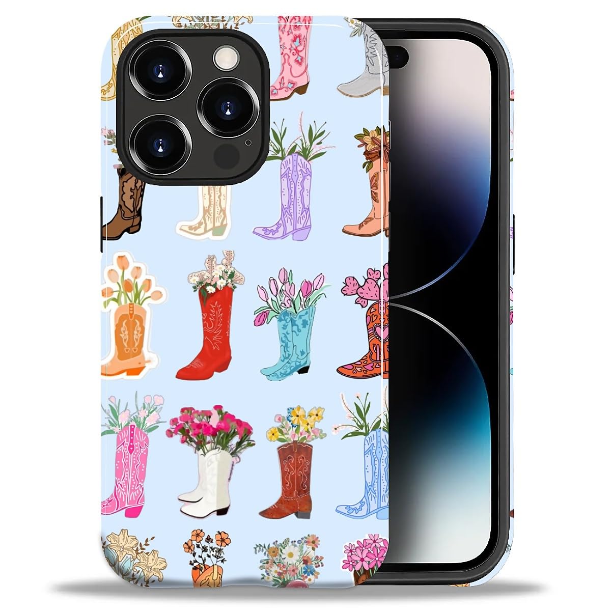 DAIZAG Case for iPhone 13 iPhone 14, Christmas Coffee Snowflake Cane Full-Body Design Hybrid Dual Protection Soft TPU + Hard PC, Shockproof Scratch-Resistant Protective Cover Phone Case for Men Women