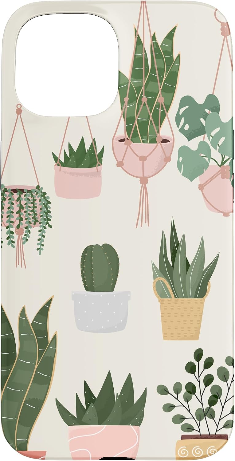 Boho Indoor and Outdoor Plant Illustrations Nature Art Phone Case for iPhone 15 Pro Max