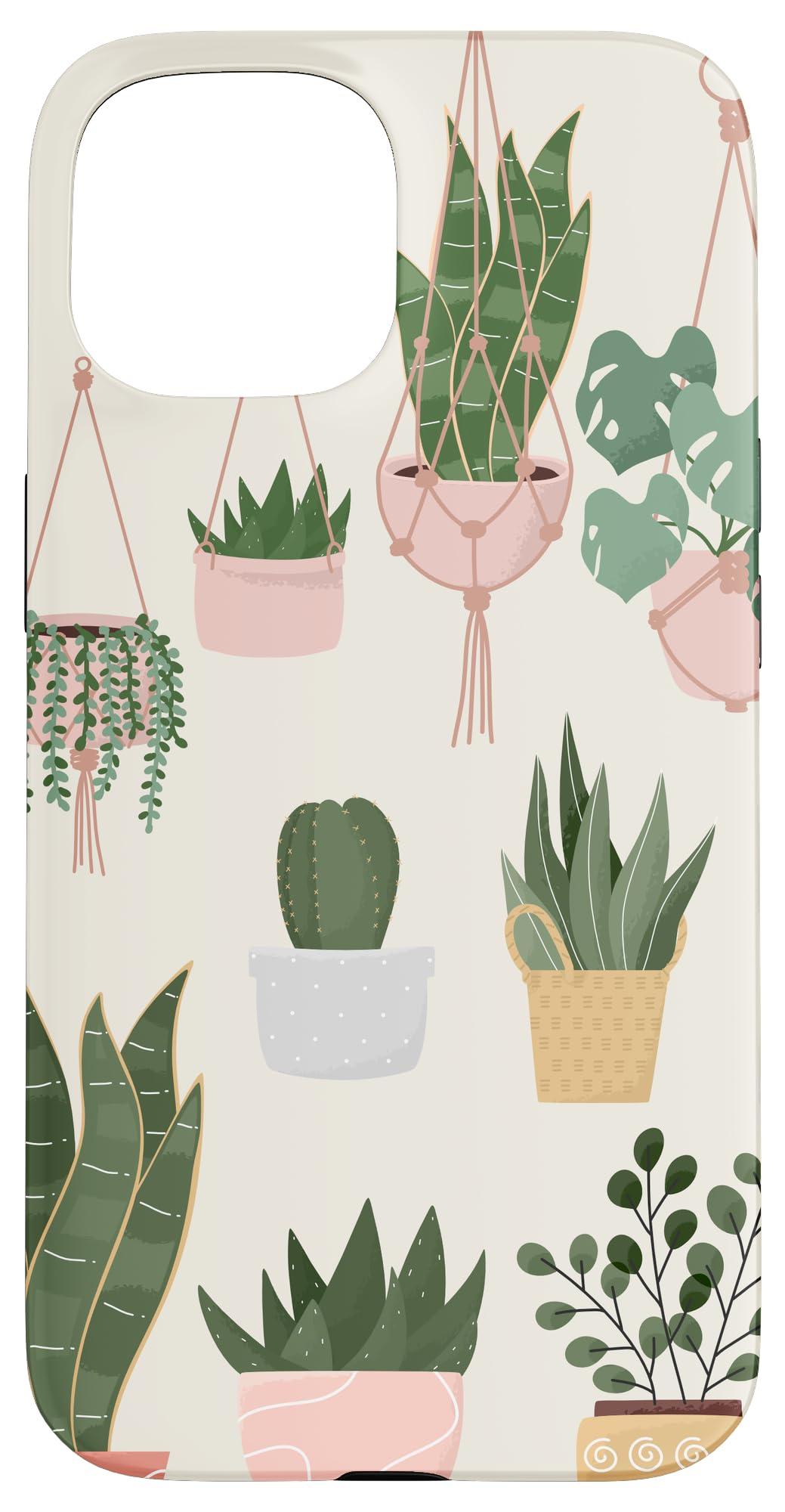 Boho Indoor and Outdoor Plant Illustrations Nature Art Phone Case for iPhone 15 Pro Max
