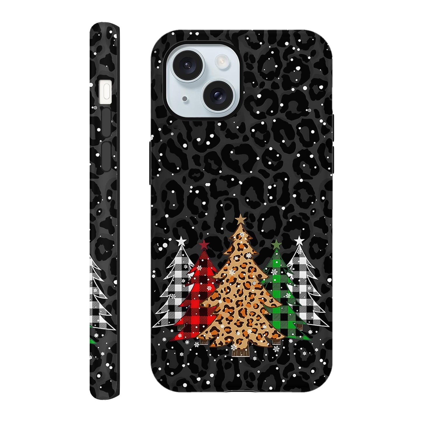 Merry Christmas Phone Case for iPhone 16 6.1", Cute Xmas Case with Snowflake Gingham Plaid Pattern Design 2-in-1 Matte Cover Shockproof Slim Soft TPU Hard PC Protection Girls Women Funda