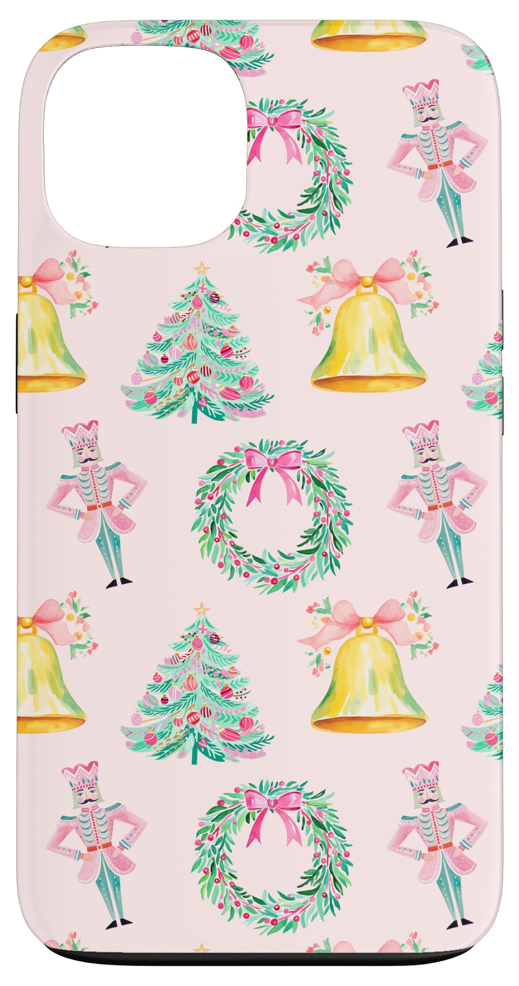 Preppy Pink Christmas Nutcracker Print Case for iPhone 15