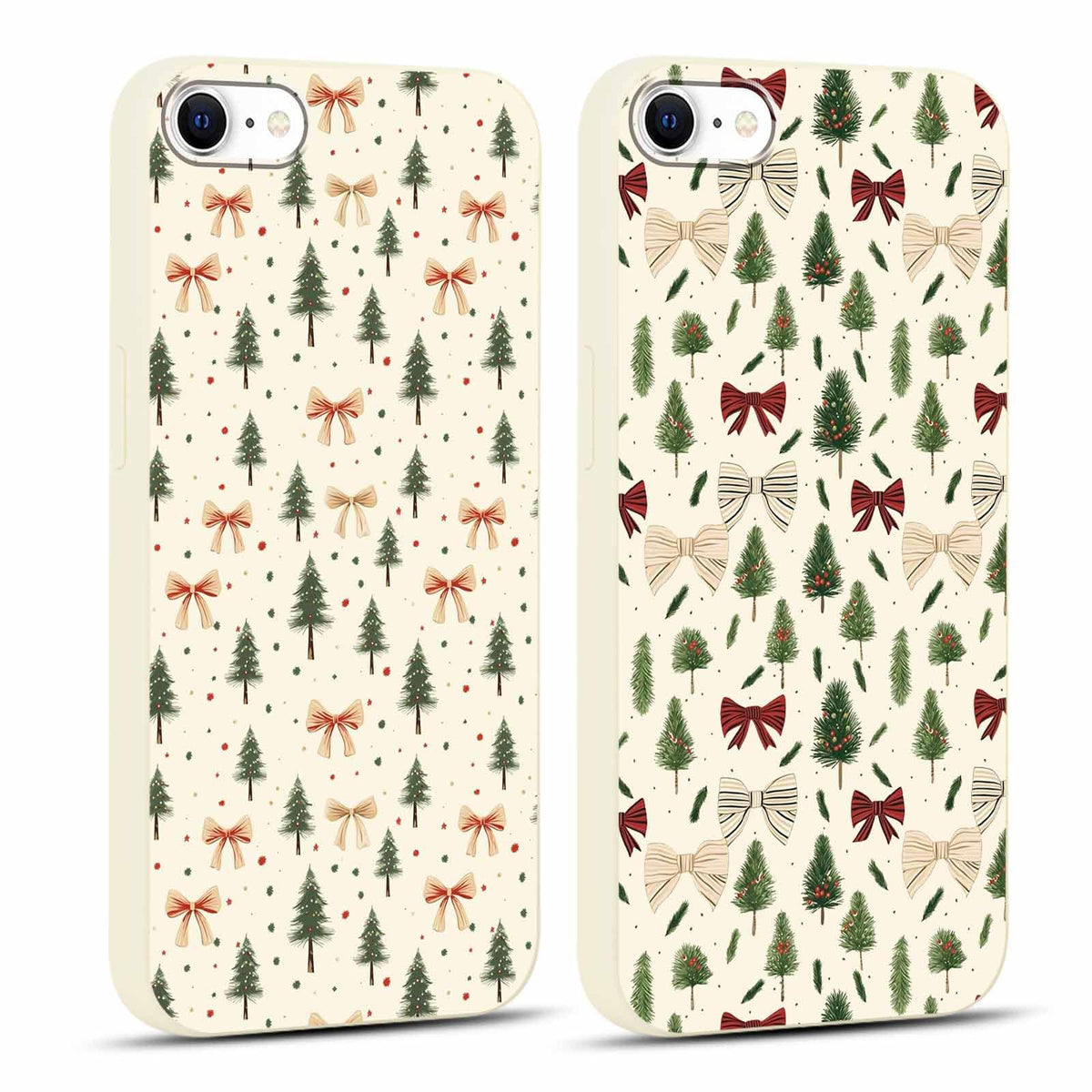 2 Pack Merry Christmas Phone Case for iPhone 16 6.1", Cute Xmas Christmas Tree Pattern Case with Candy Design Christmas Decorations Gifts Shockproof Soft Silicone Cover for Girl Women