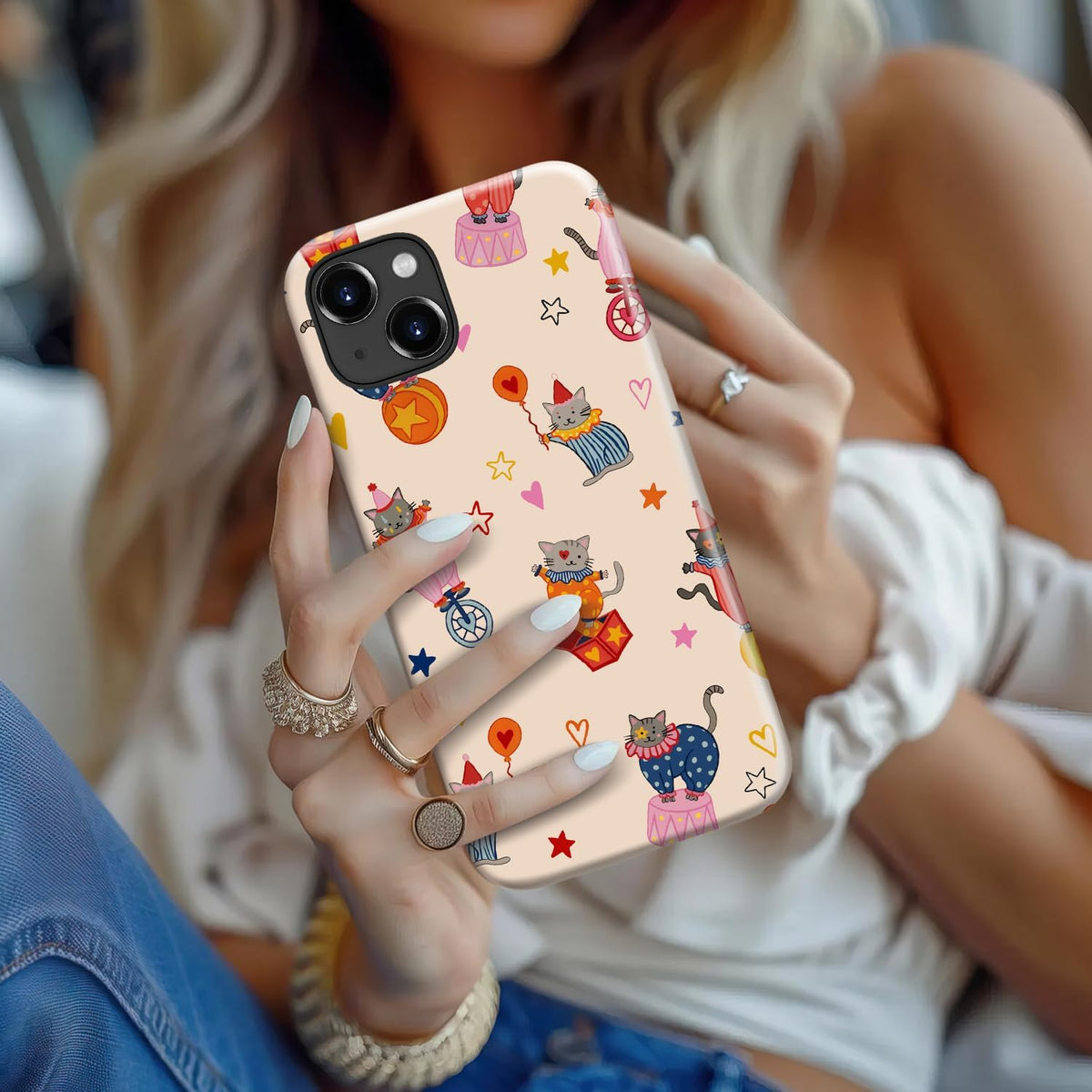 DEENAKIN for iPhone 14/iPhone 13 Case,Cute Floral,Trendy Preppy Y2K Designs | Compatible with Magsafe, Dual-Layer Hard Shell + Silicone, Slim Fit Phone Cover with Flower for Women Girls