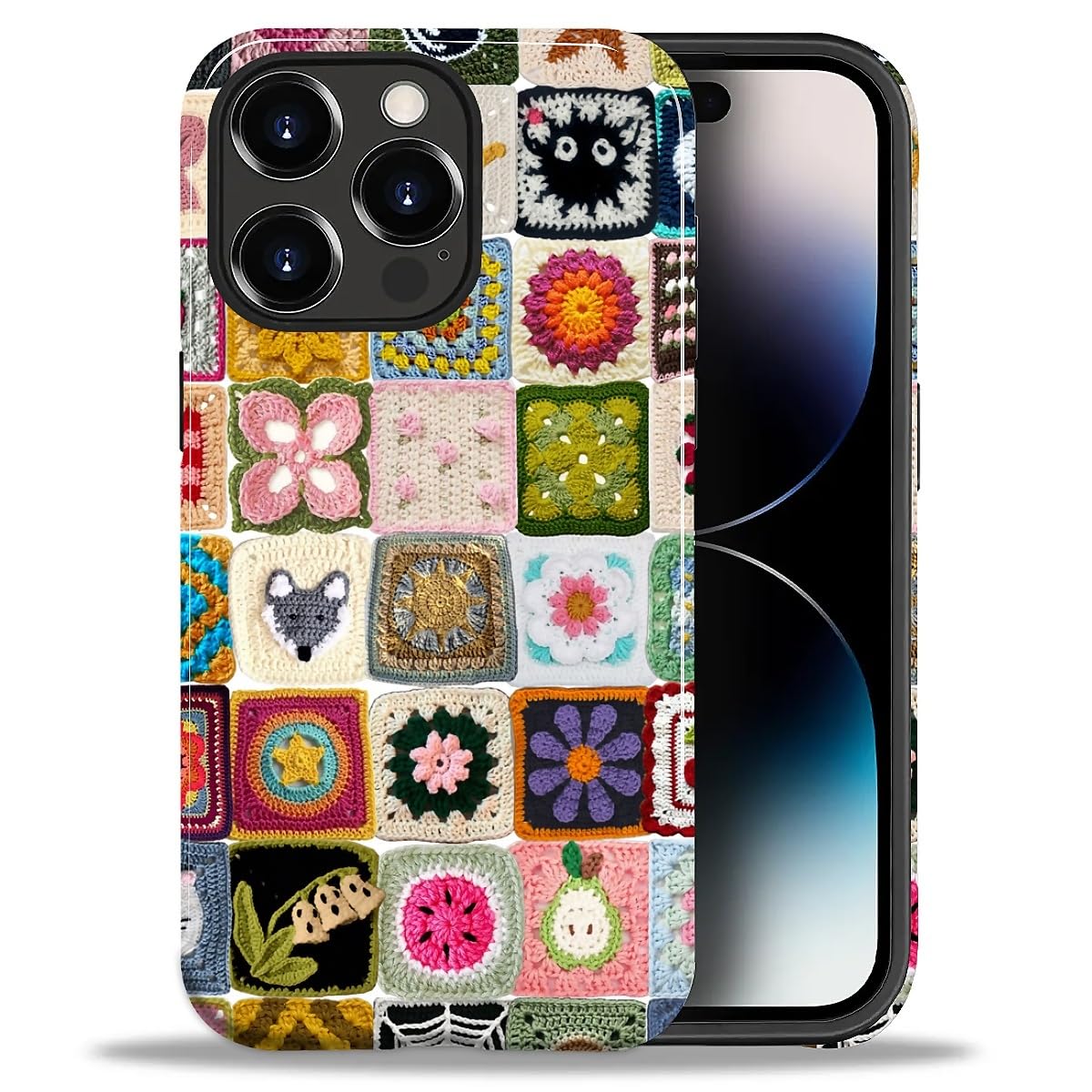 DAIZAG Case for iPhone 13 iPhone 14, Christmas Coffee Snowflake Cane Full-Body Design Hybrid Dual Protection Soft TPU + Hard PC, Shockproof Scratch-Resistant Protective Cover Phone Case for Men Women
