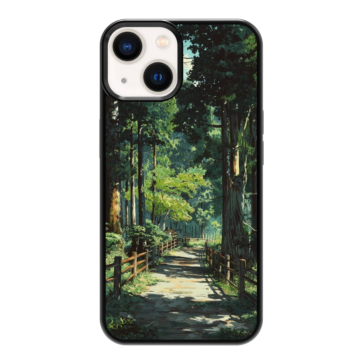Vibrant Redwood Forest Path Wildflowers Nature Landscape Phone Case, Shockproof Protective Cover for iPhone 11 12 13 14 15 16 17 Pro Max Plus Mini XR 7 8 SE