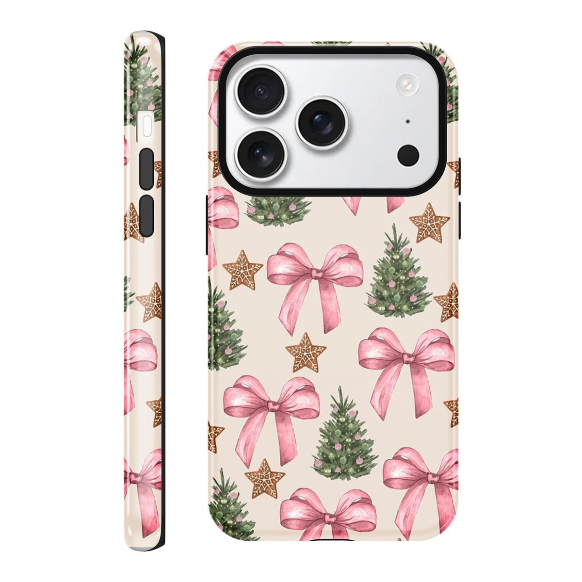 Merry Christmas Phone Case for iPhone 13/14, Cute Case with Candy Gingerbread Man Pattern, Hybrid Durable Shockproof Soft Silicone Cover for Girl Women Men Boys