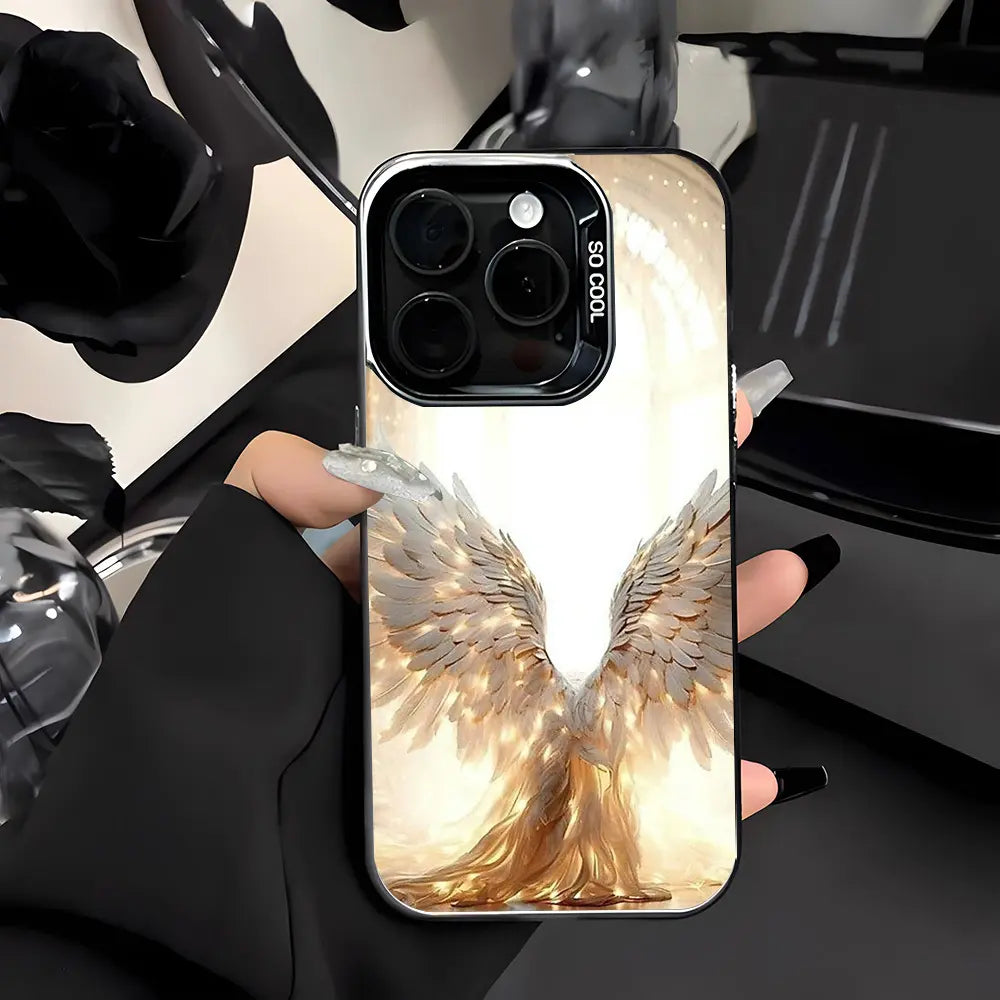 A stylish and minimalist phone case, inspired by angel wings and divine light elements. It's non-slip, drop-resistant, and durable, making it an ideal gift for the holidays.Compatible with iPhone 17 16 15 14 13 12 11 PRO MAX PLUS,AIR and iPhone XR XS MAX