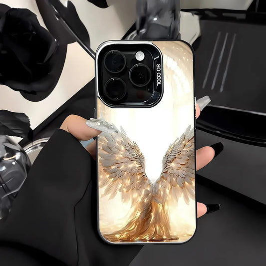 A stylish and minimalist phone case, inspired by angel wings and divine light elements. It's non-slip, drop-resistant, and durable, making it an ideal gift for the holidays.Compatible with iPhone 17 16 15 14 13 12 11 PRO MAX PLUS,AIR and iPhone XR XS MAX