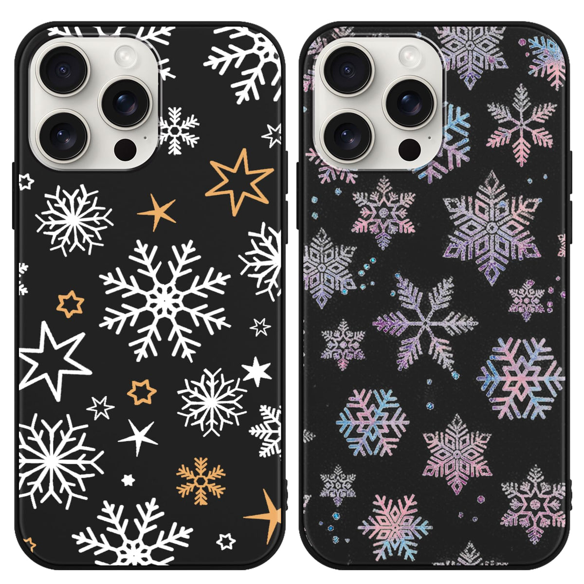 2 Pack Christmas Phone Case for iPhone 16 6.1'', Cute Christmas Tree Pattern Gifts Case with Gingerbread Canes Design Soft TPU Anti-Fall Protective Slim Shockproof Cover for Girl Women Men