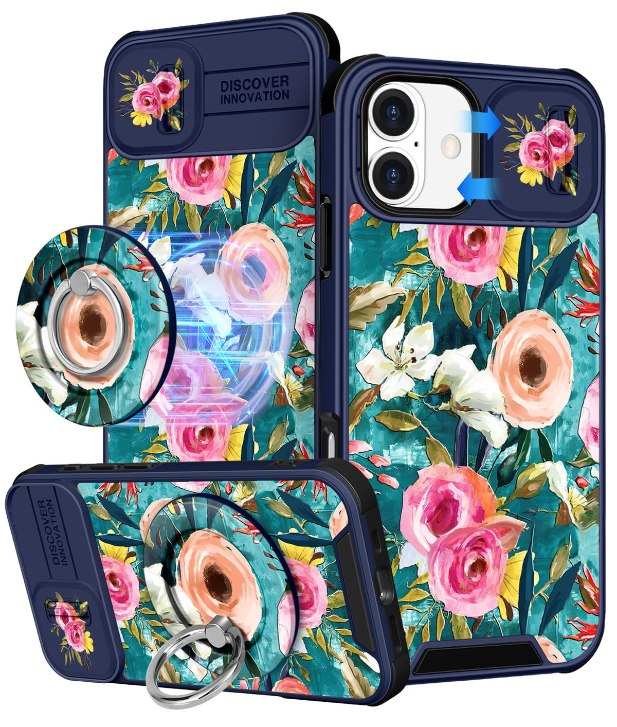 Buleens for iPhone 17 Pro Max Case 6.9 Inch - with Ring Stand & Camera Cover Aesthetic Cute Designed for Women Girls Girly Cartoon Kawaii Dogs Phone Case for iPhone 17 Pro Max Compatible with Magsafe