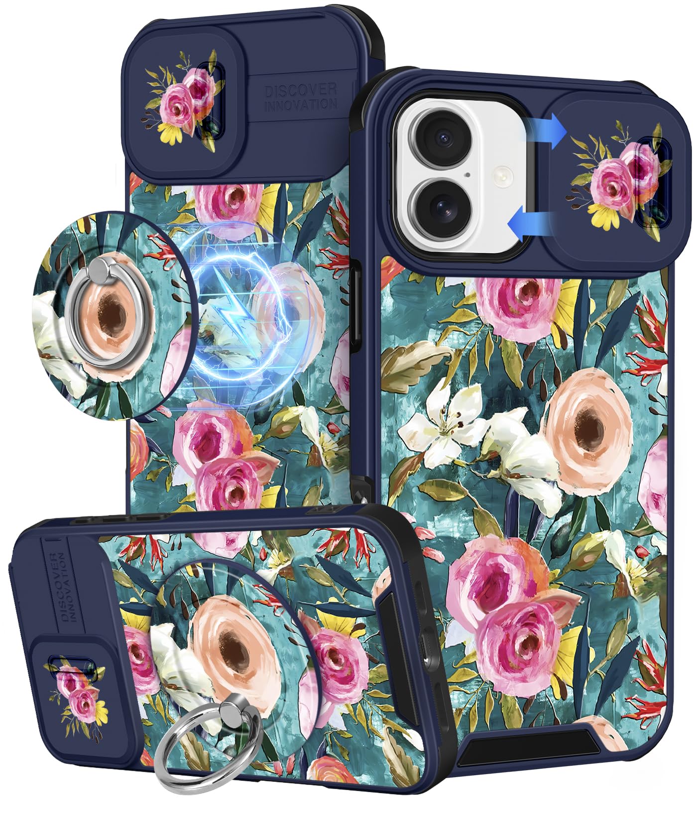 Buleens for iPhone 17 Pro Max Case 6.9 Inch - with Ring Stand & Camera Cover Aesthetic Cute Designed for Women Girls Girly Cartoon Kawaii Dogs Phone Case for iPhone 17 Pro Max Compatible with Magsafe