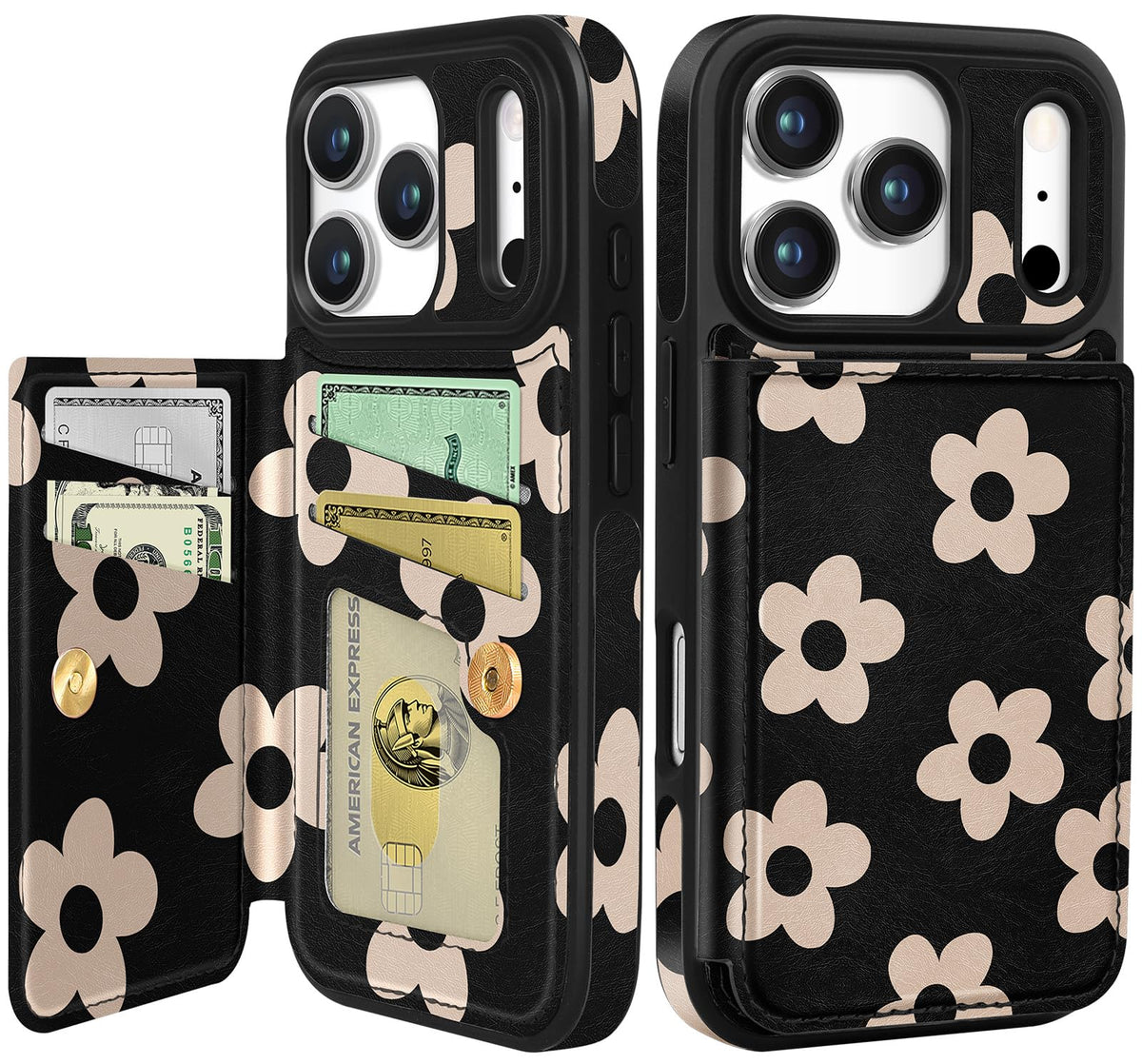 Shorogyt Compatible with iPhone 17 Pro Max Wallet Case with Card Holder - Cute Dog Lover Design Kickstand for Magnetic Clasp Back Flip Folio Leather Phone Covers for Women Men Girls